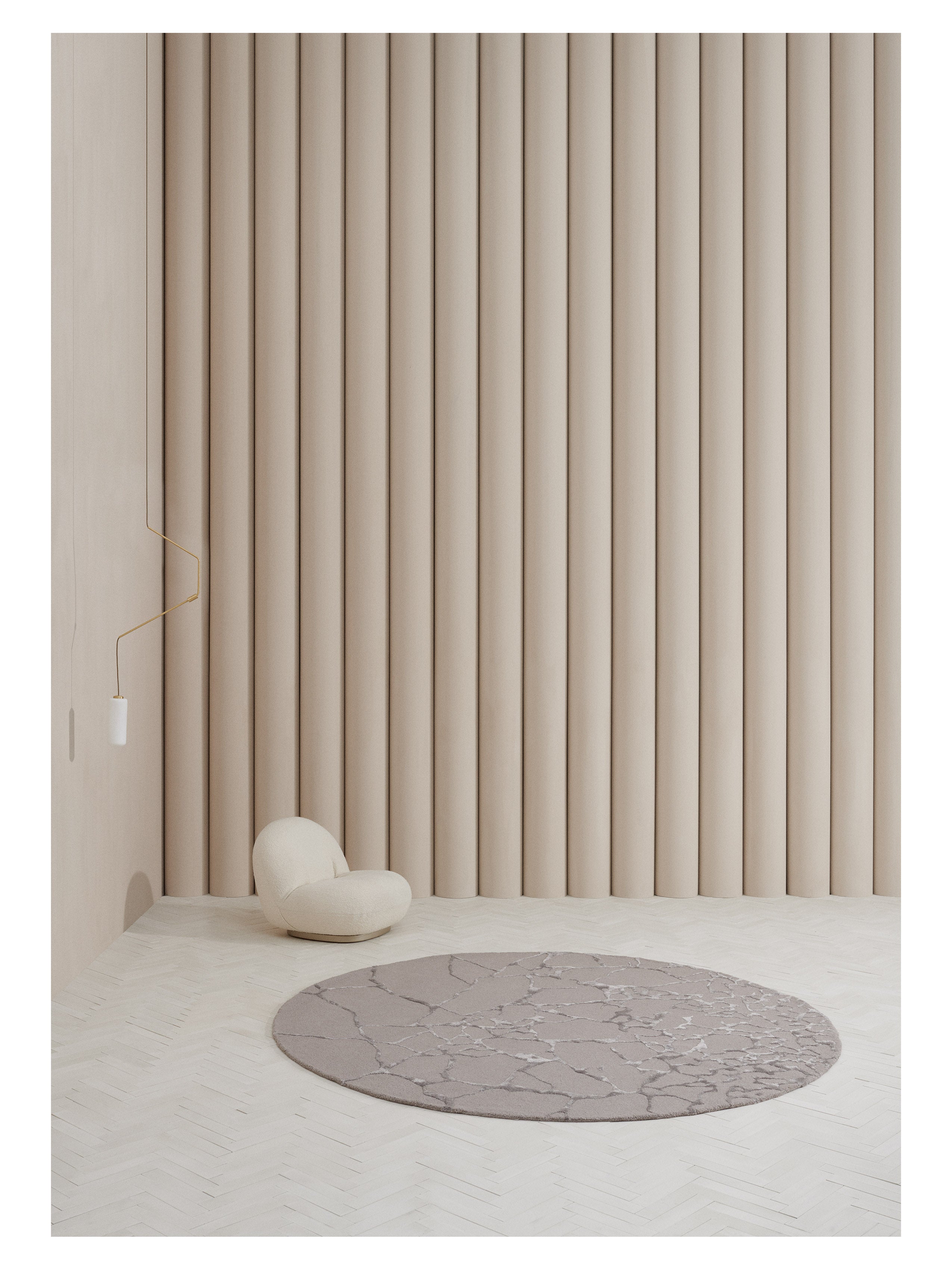 MARMO Round Rug - GREEN Forest Green