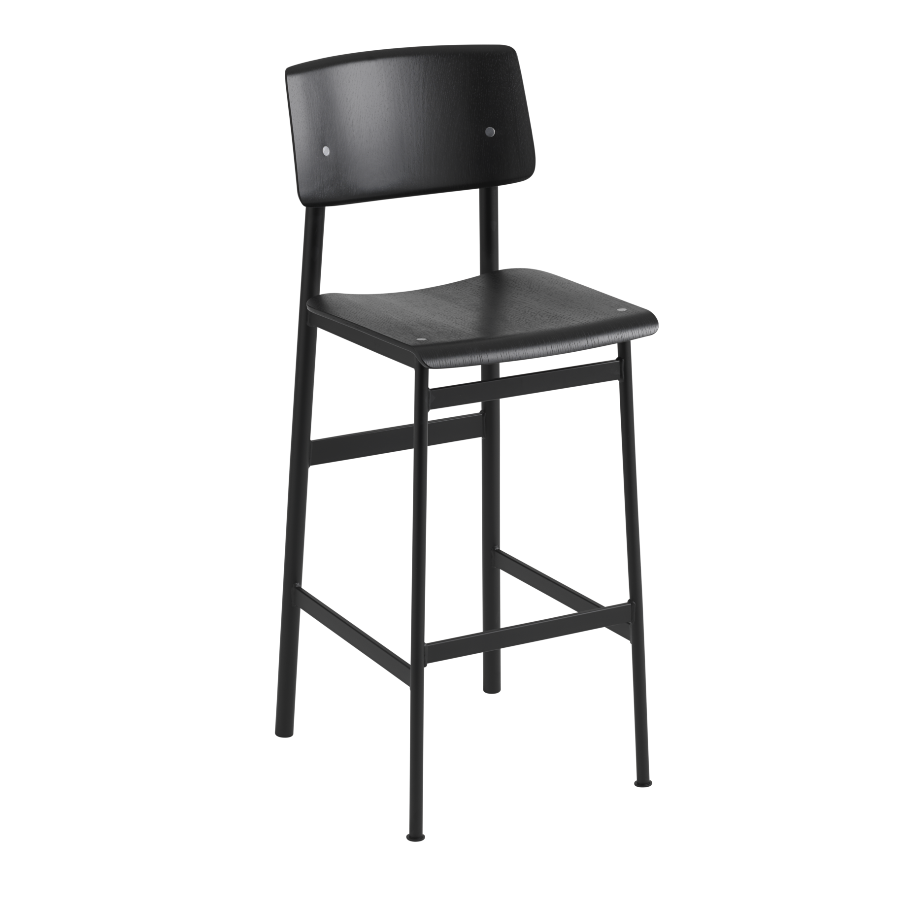 Barhocker LOFT schwarzes Eichenfurnier mit schwarzem Gestell
