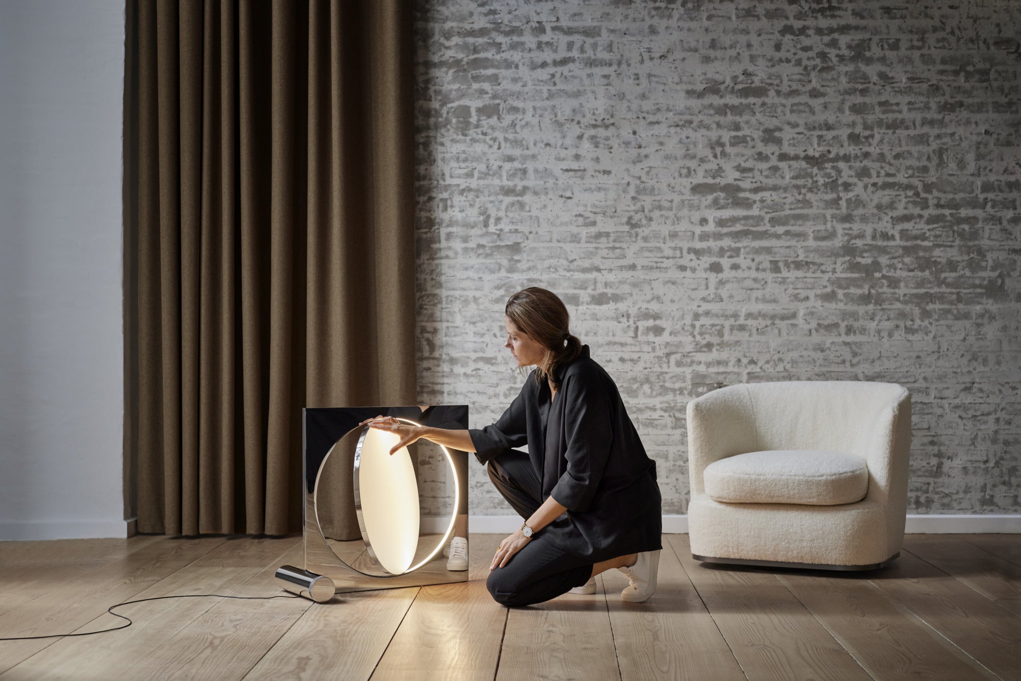 Stehlampe MOONSETTER verchromt