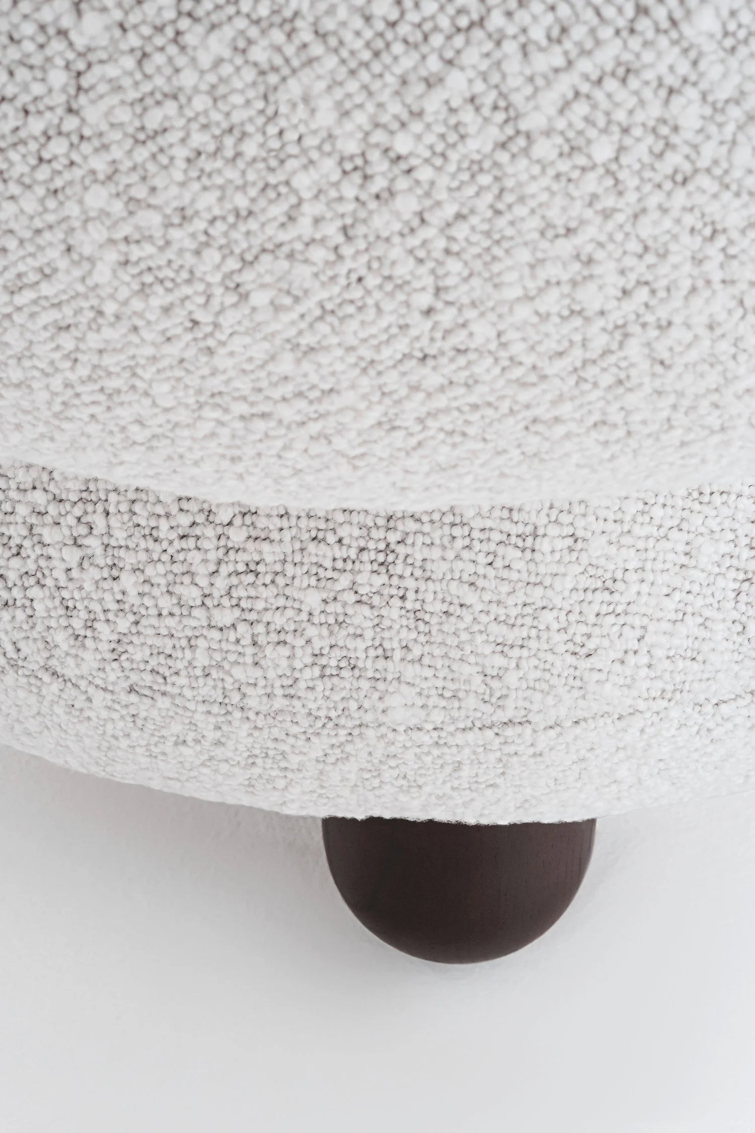 Upholstered FLOCK Armchair with Wooden Base