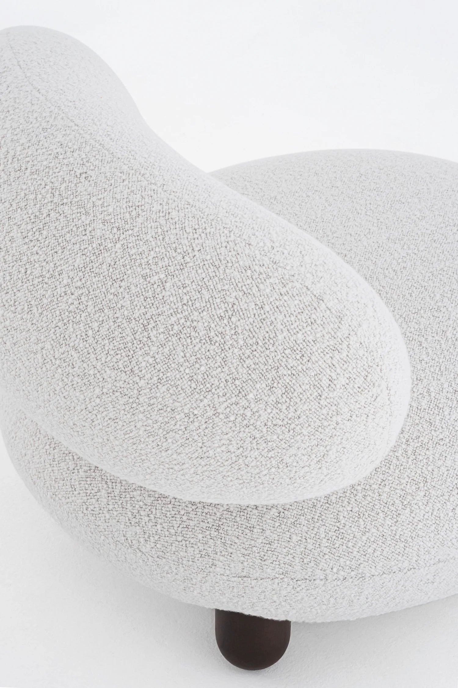 Upholstered FLOCK Armchair with Wooden Base