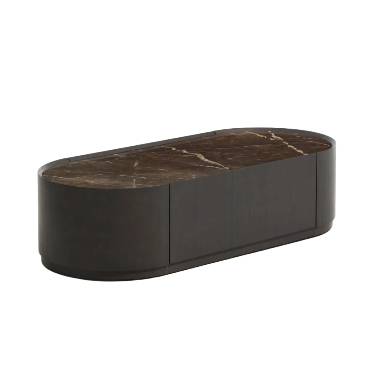 Stolik kawowy NEMORE z szufladą ciemny fornir dębowy z ceramicznym blatem – ujęcie 6
