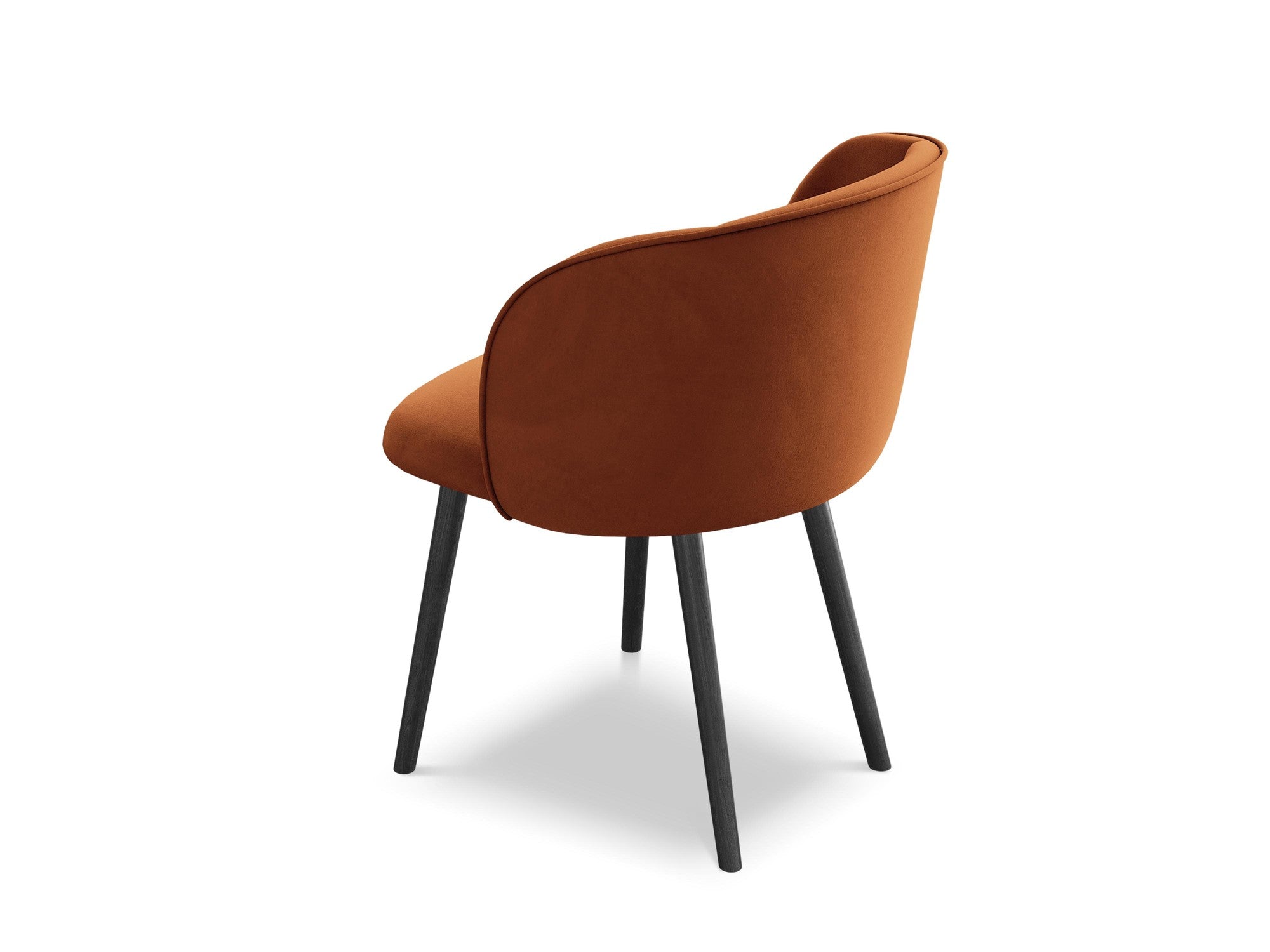 Velvet Chair MAIA Terracotta with Black Oak Base