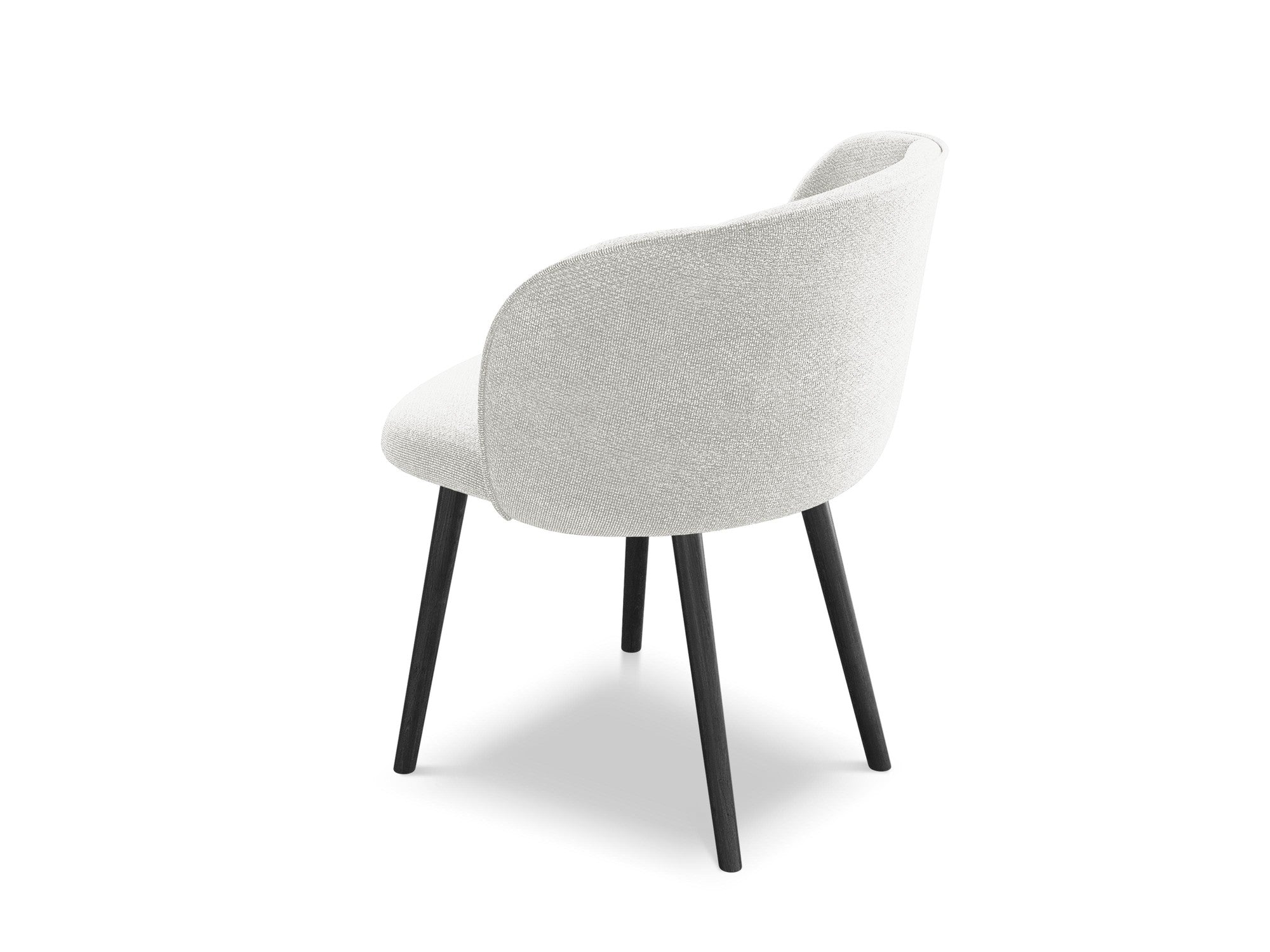 MAIA Chair in White Boucle with Black Oak Base
