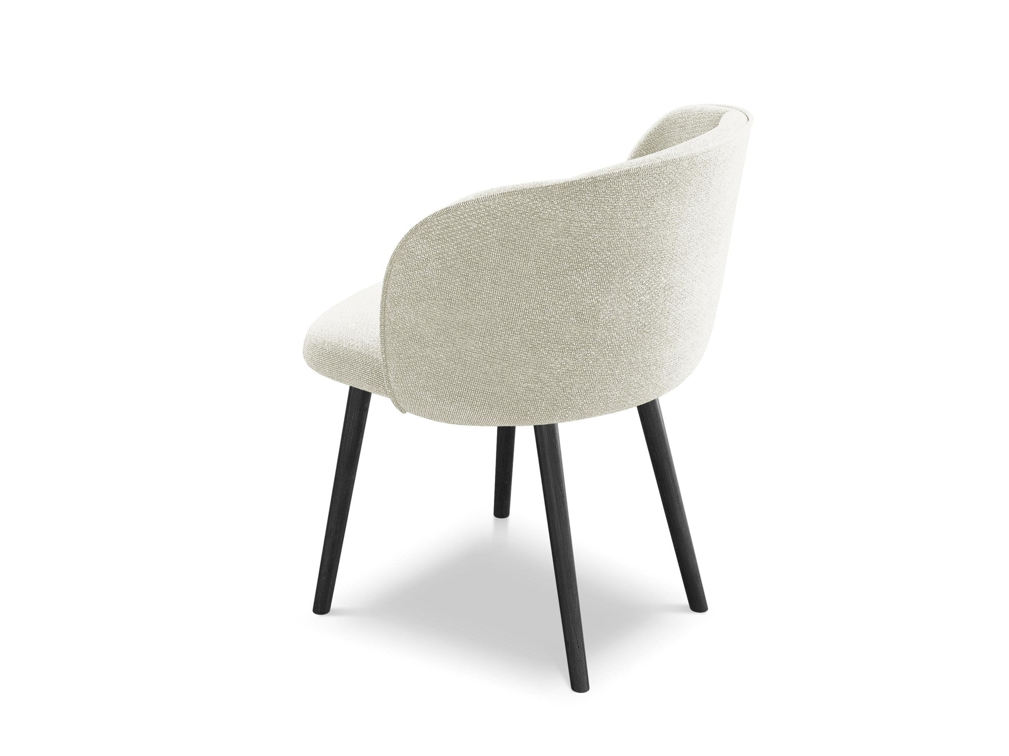 MAIA chair in sandy boucle with a black oak base