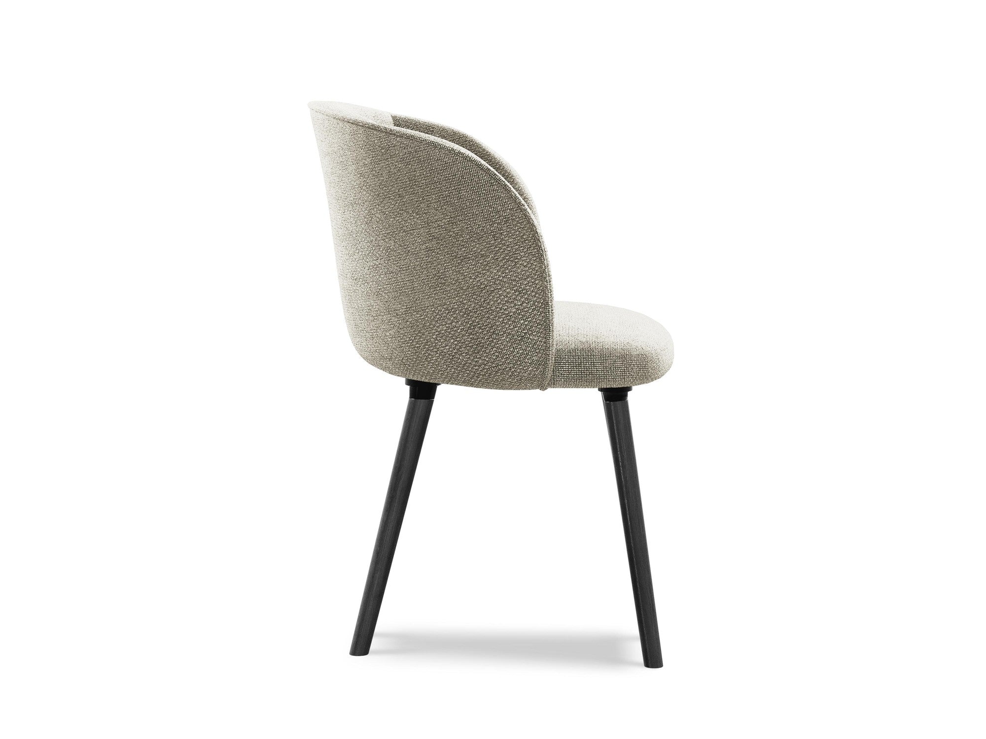 MAIA chair in taupe boucle with a black oak base