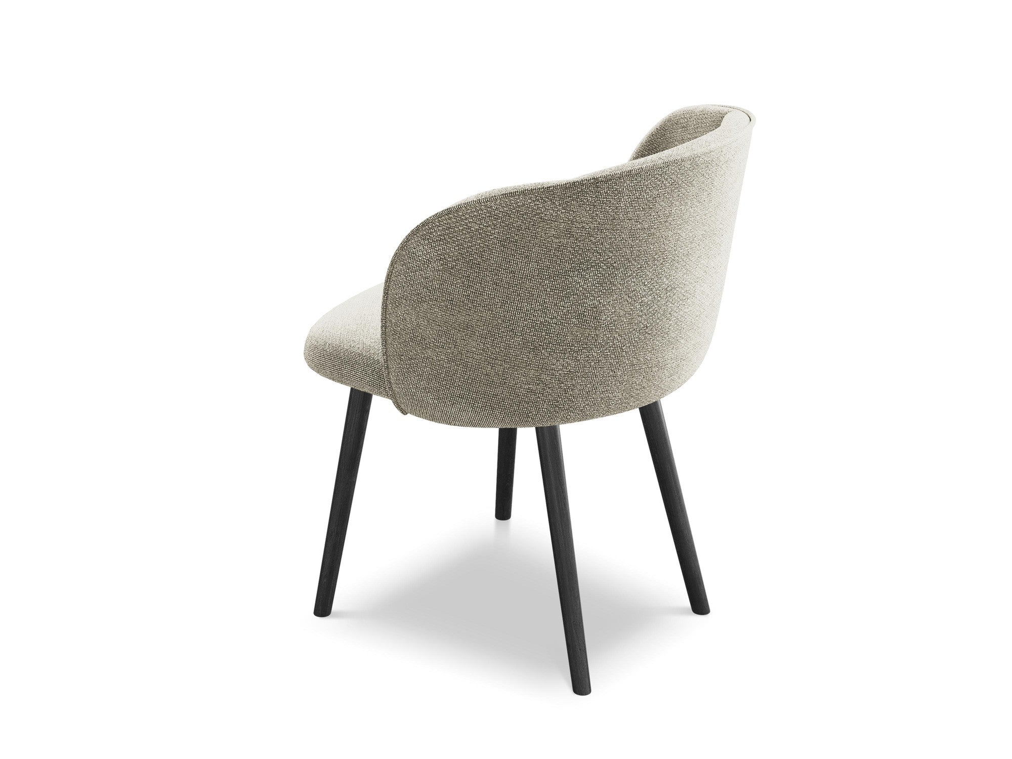 MAIA chair in taupe boucle with a black oak base