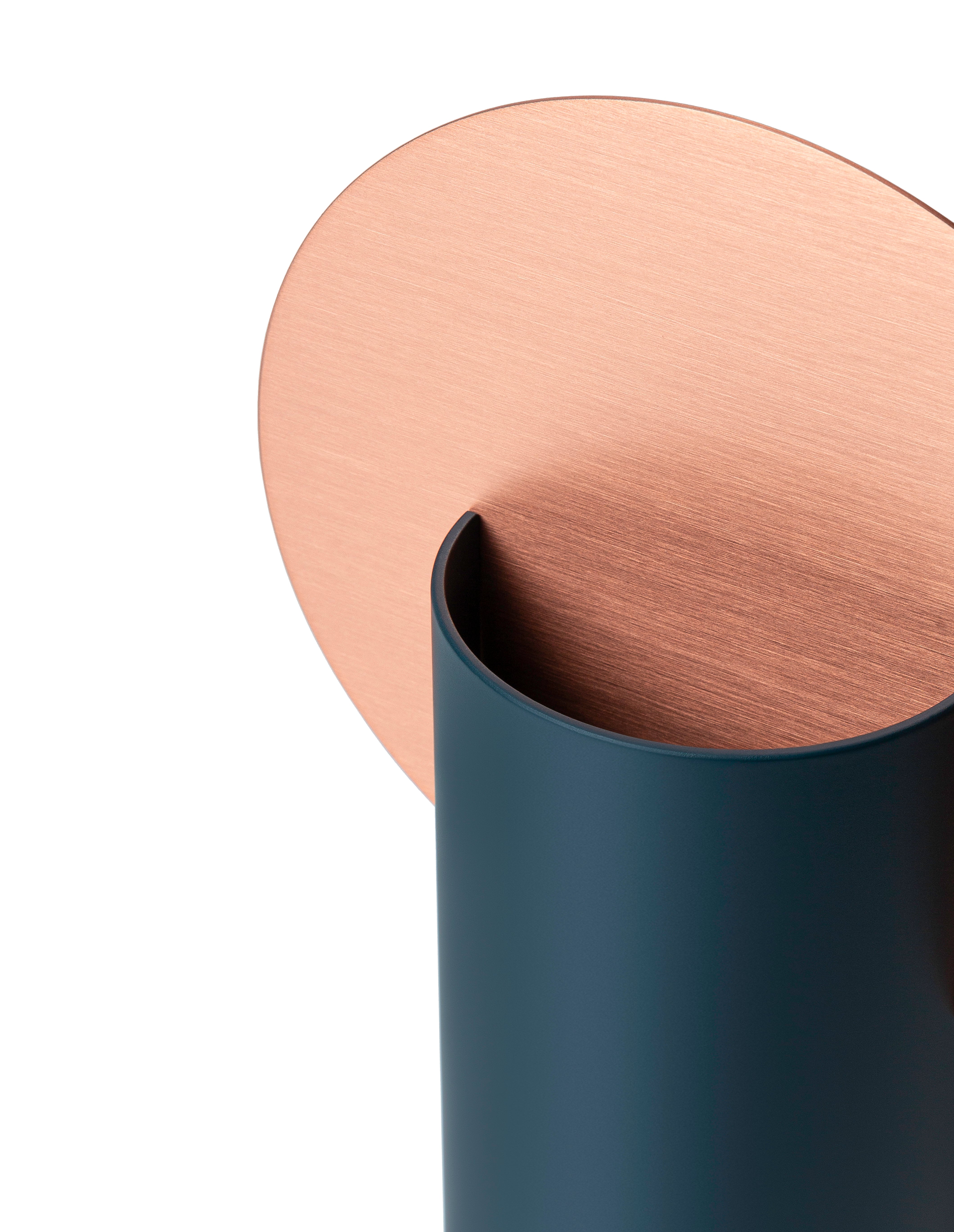 Vase MALEVICH blau mit Kupfer