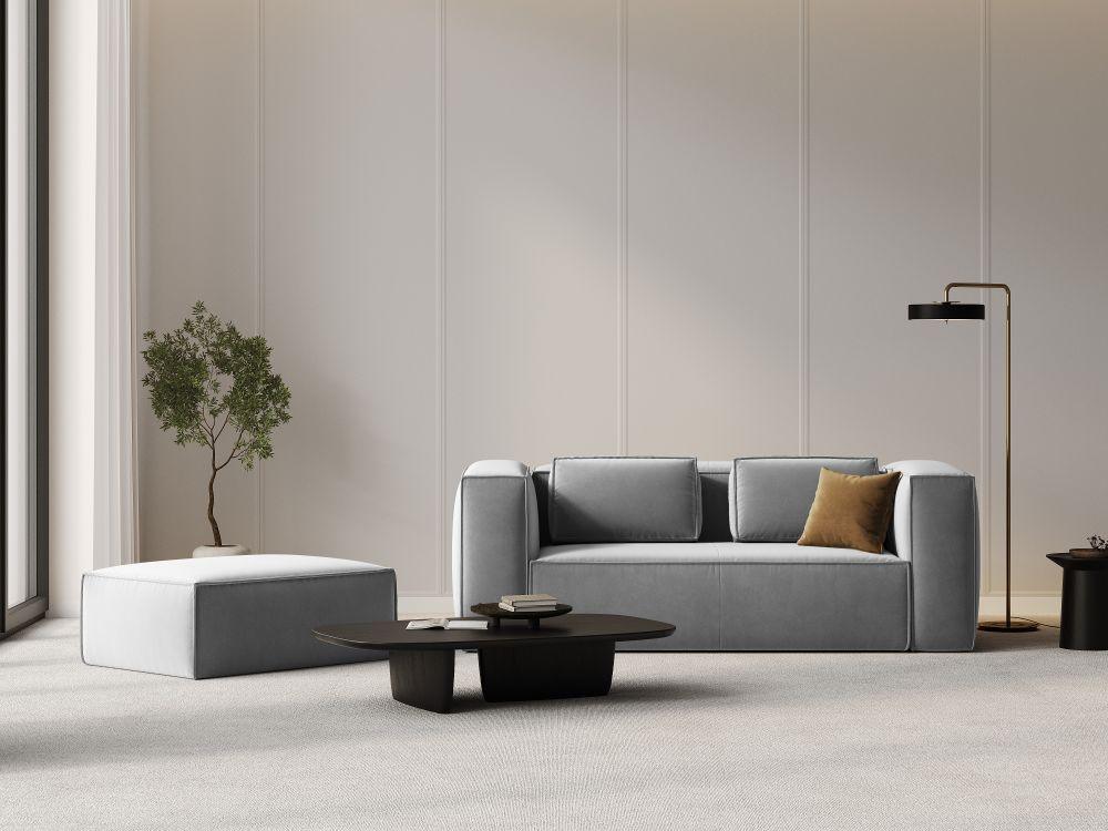 Samt 2-Sitzer Sofa MACKAY hellgrau