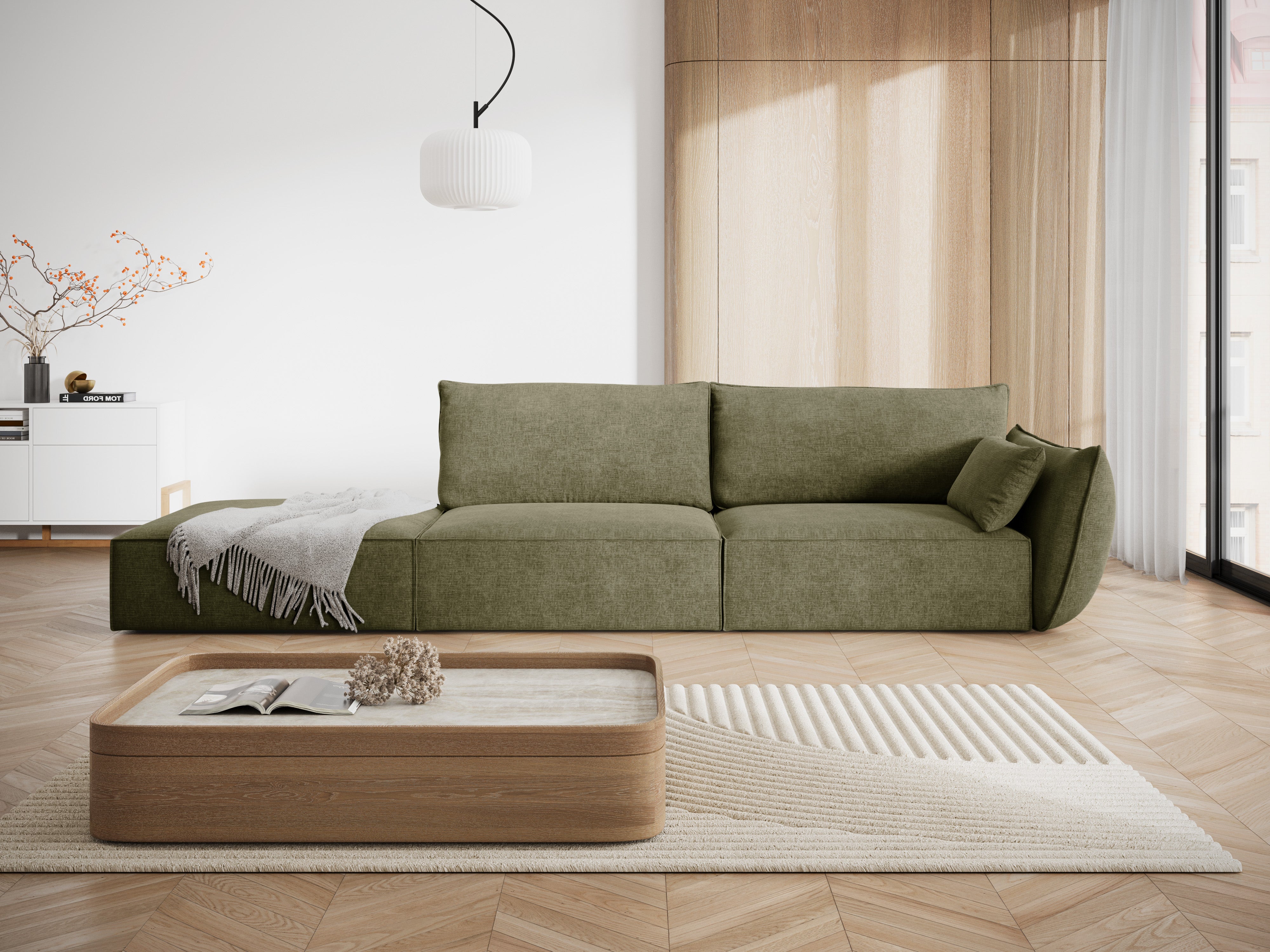 Sofa im Sofa -Stoff links -offen offenes Vanda Zielony
