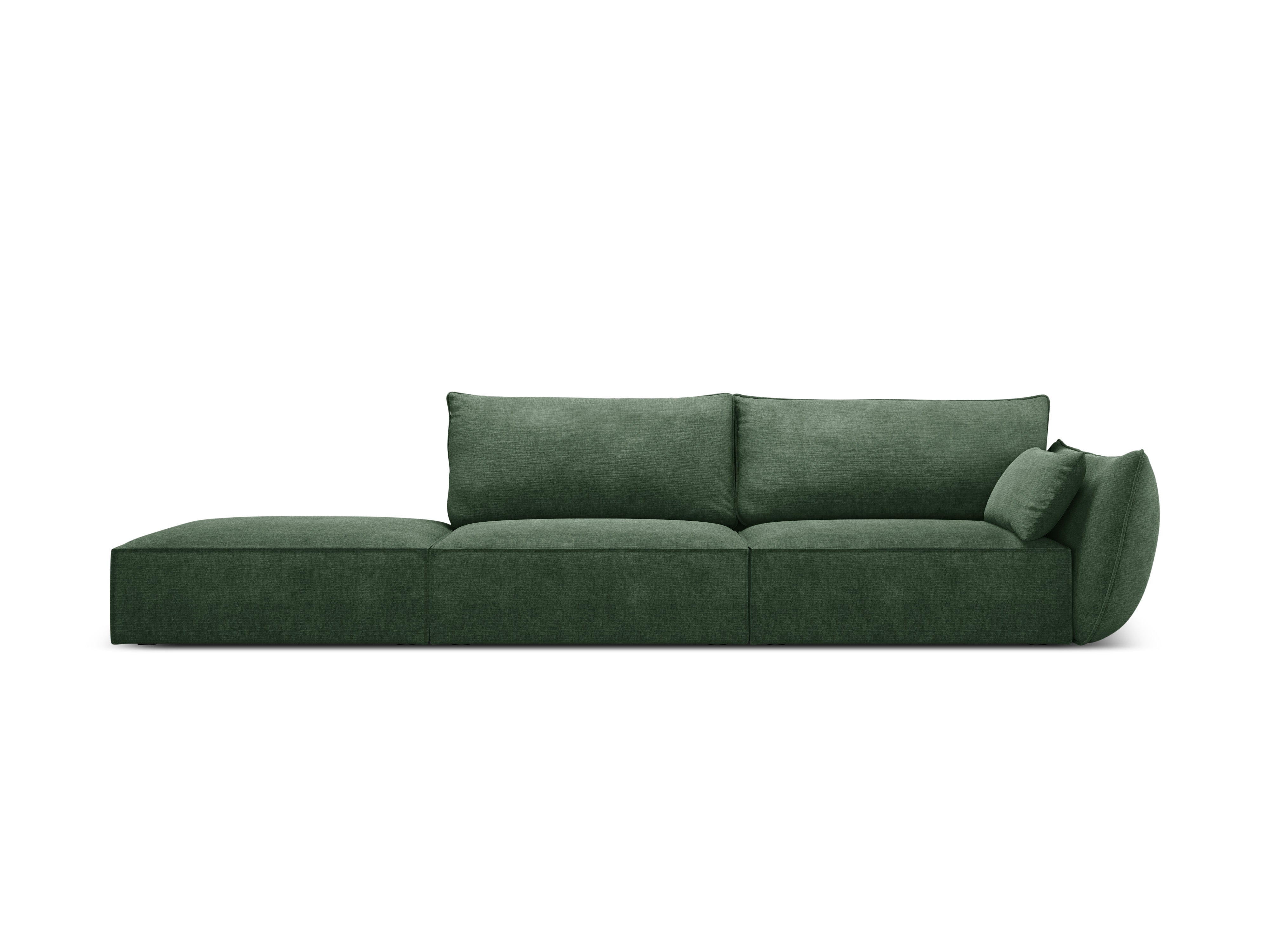 Sofa im Sofa -Stoff gelassen -offen geöffneter Vanda Flasche Grün