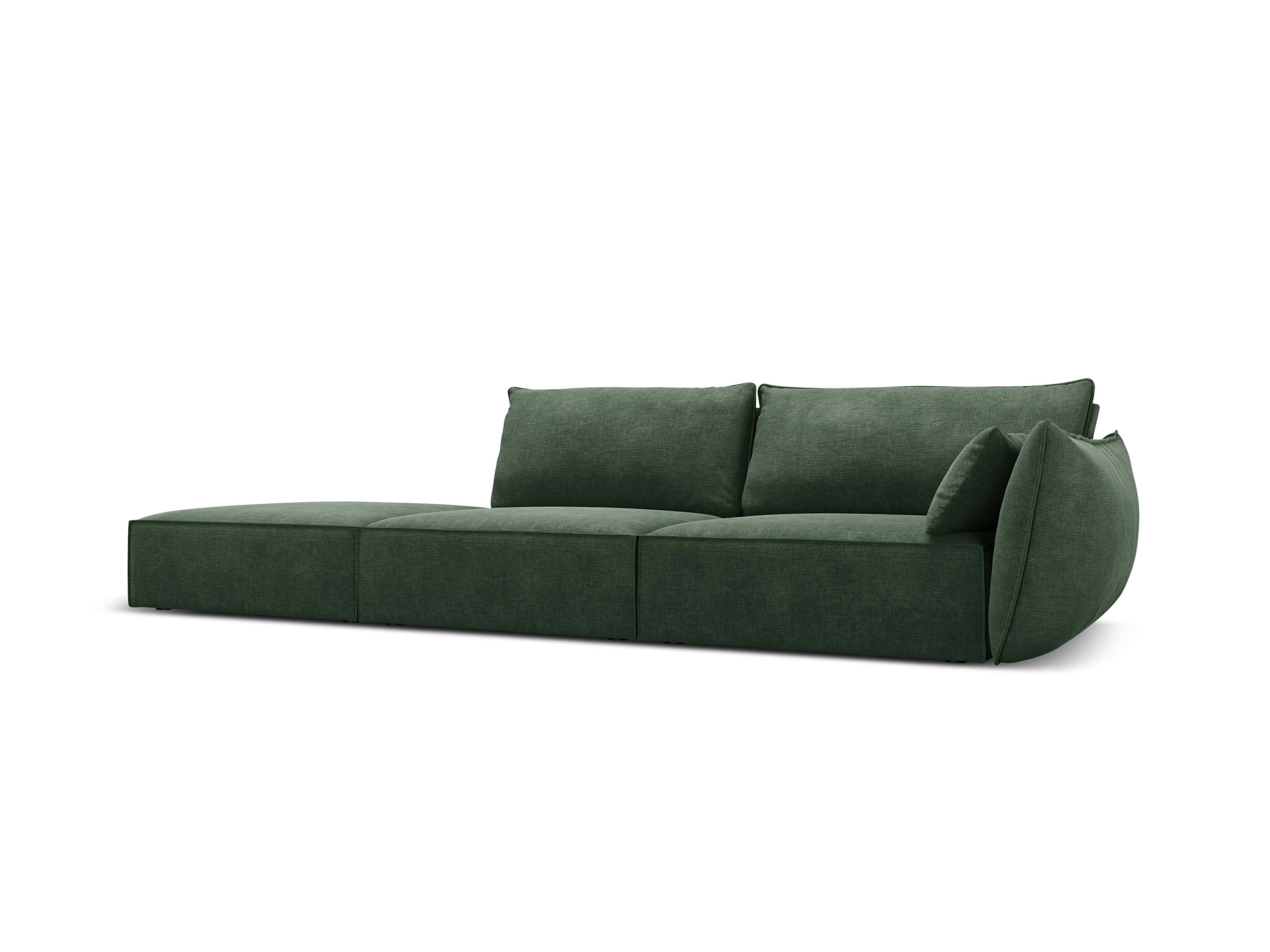 Sofa im Sofa -Stoff gelassen -offen geöffneter Vanda Flasche Grün