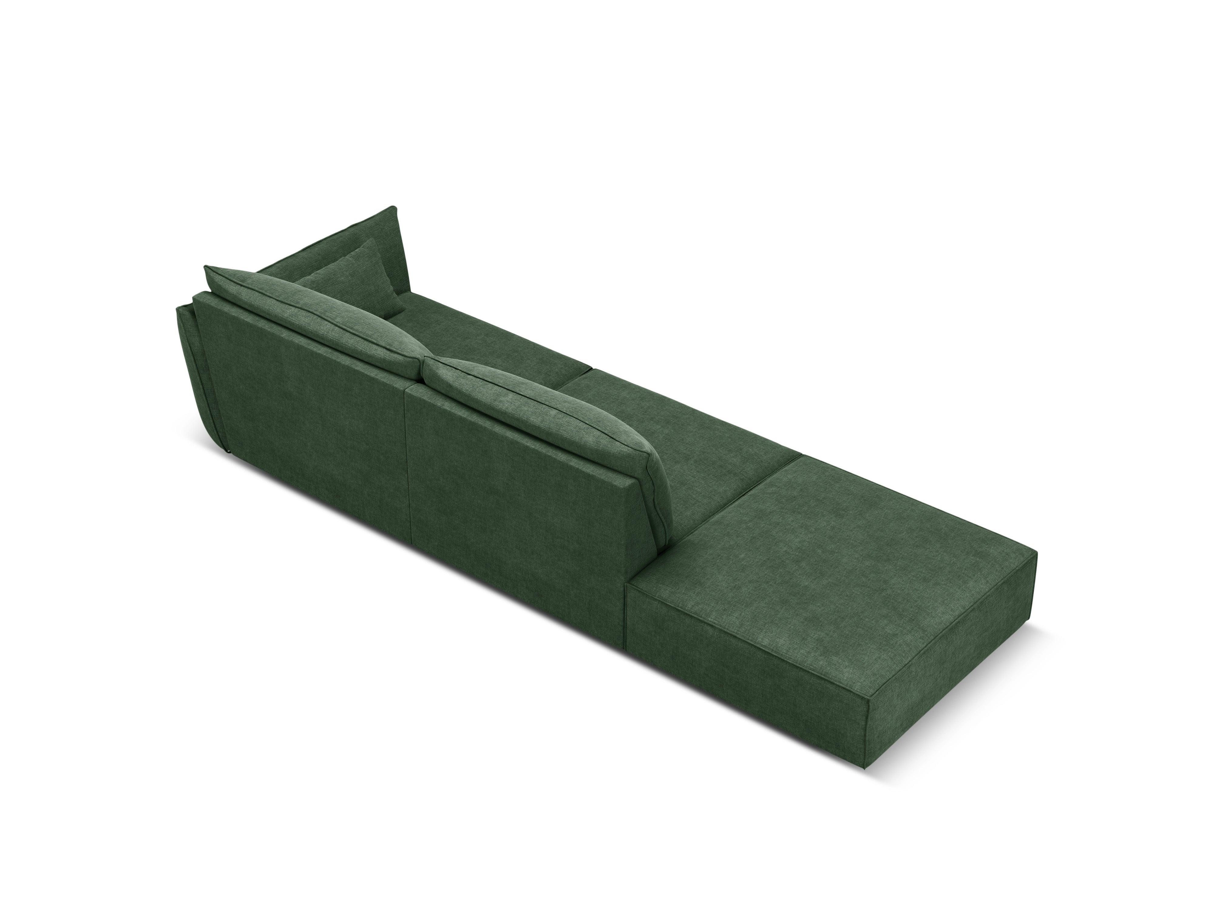 Sofa im Sofa -Stoff gelassen -offen geöffneter Vanda Flasche Grün