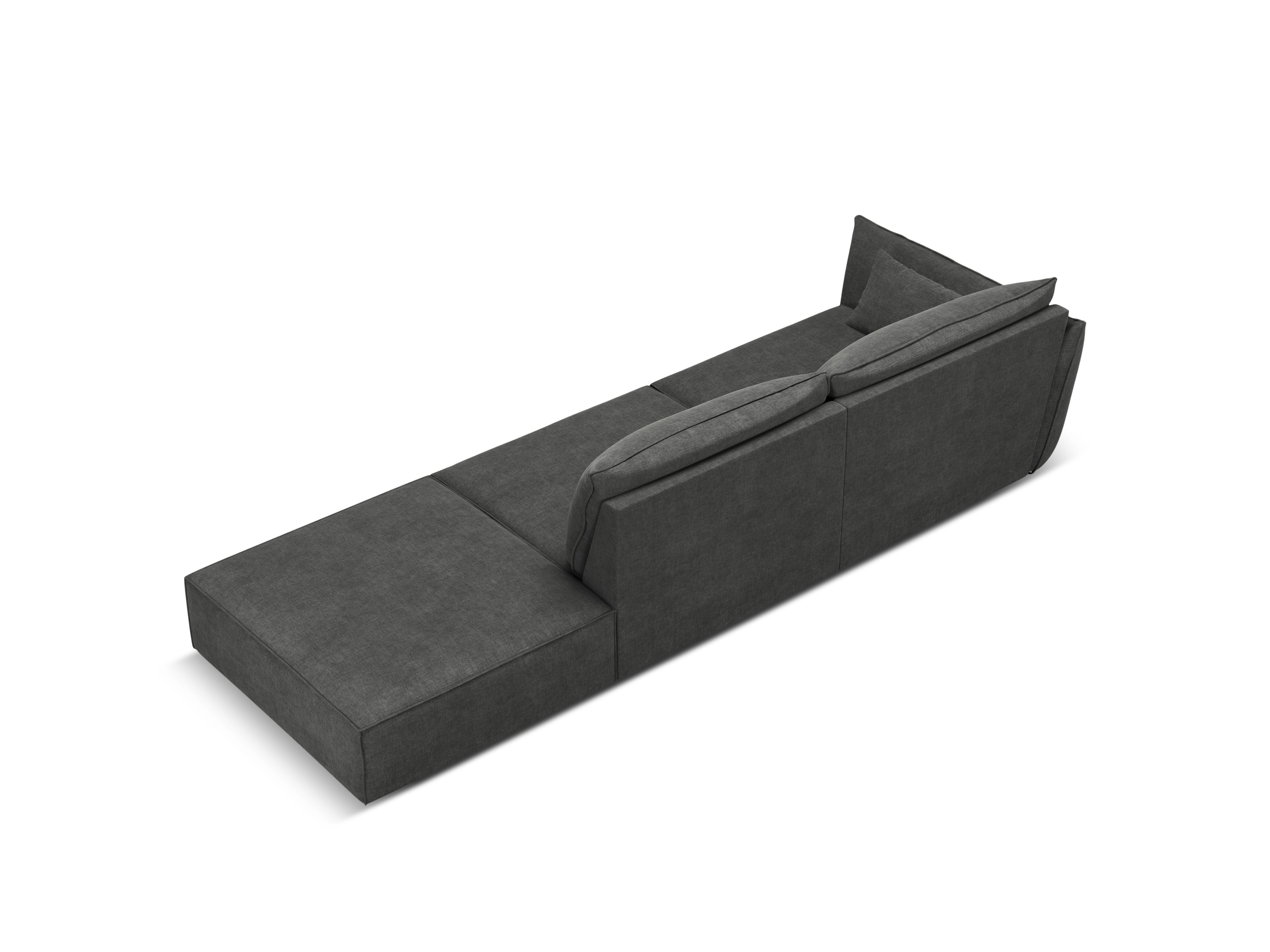 Sofa im Sofastoff des rechten Handes offen Vanda dunkelgrau