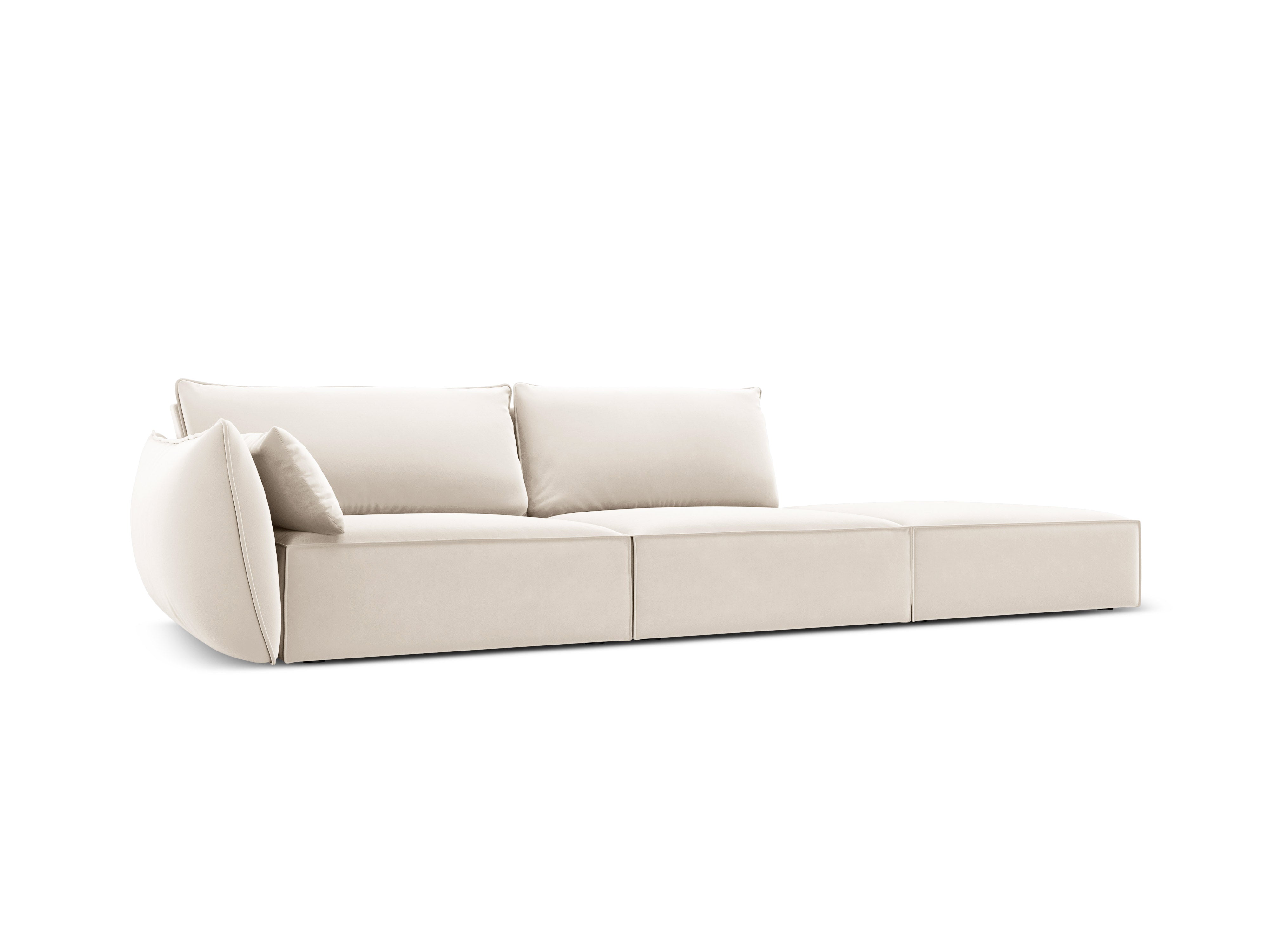 RECHTEN -SANDEL VELVET -SOFA Offener Vanda Beige