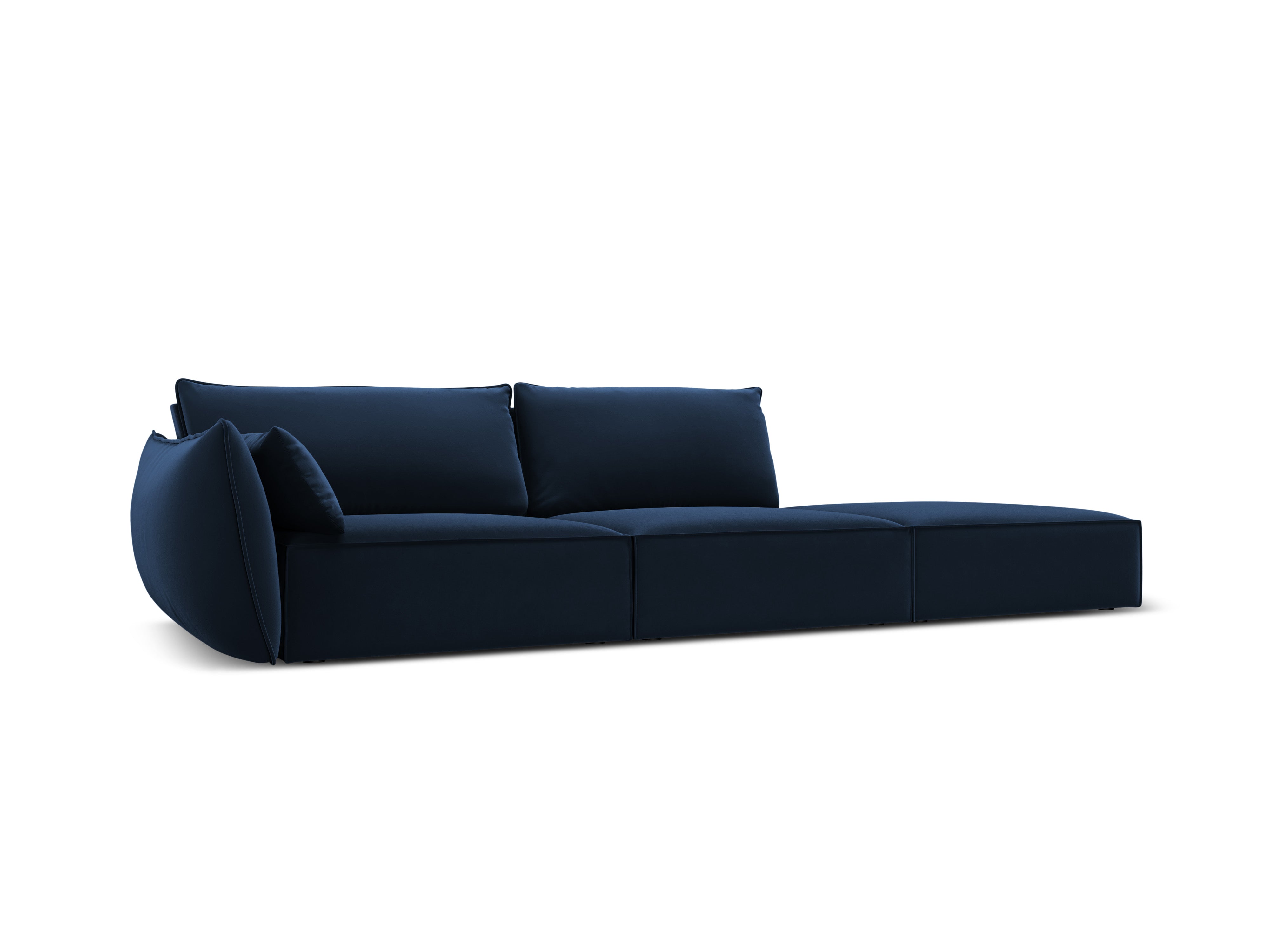 RECHTEN -SAND -STEIL VELVET SOFA Offenes Vanda Marineblau