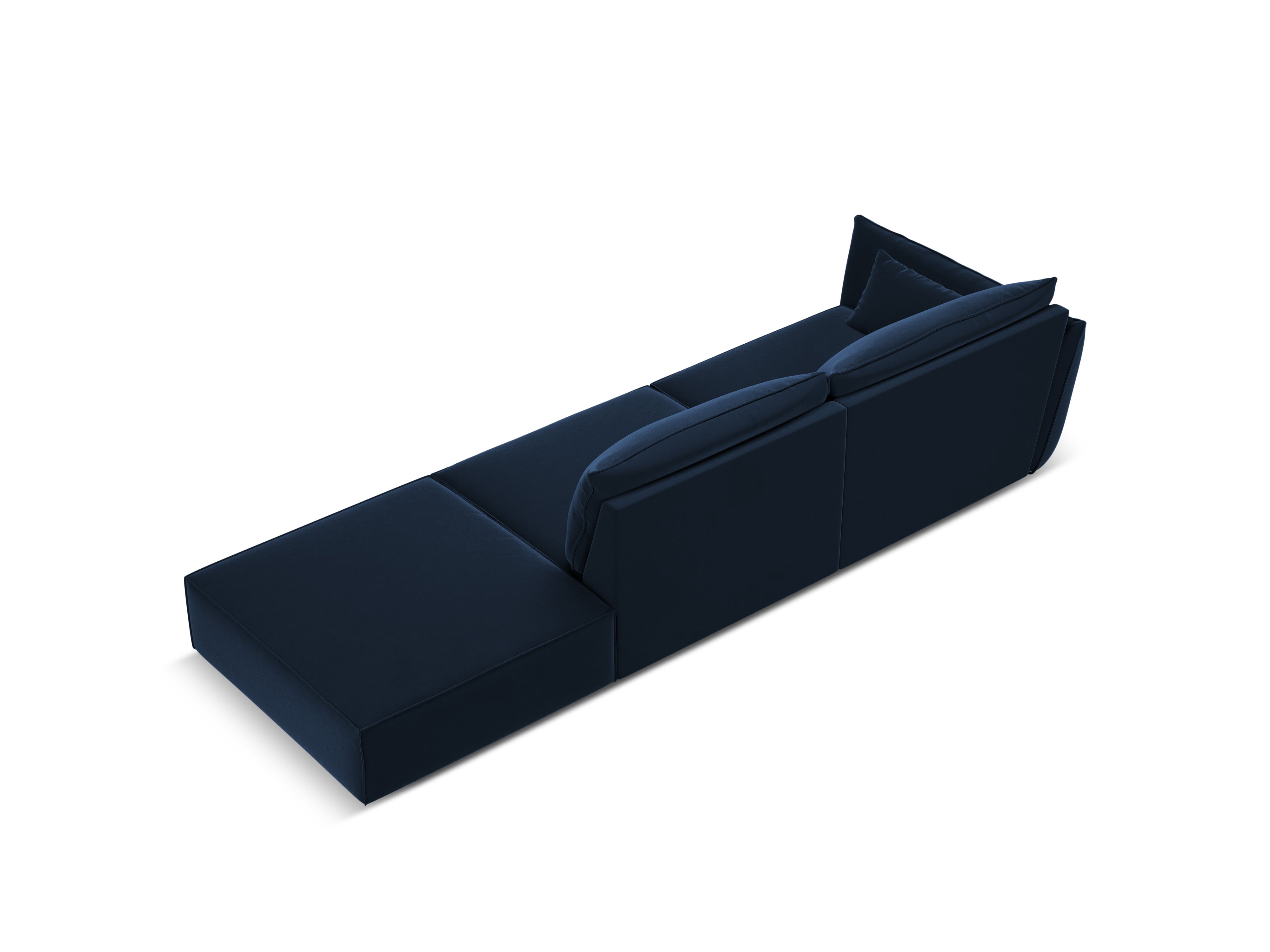 RECHTEN -SAND -STEIL VELVET SOFA Offenes Vanda Marineblau
