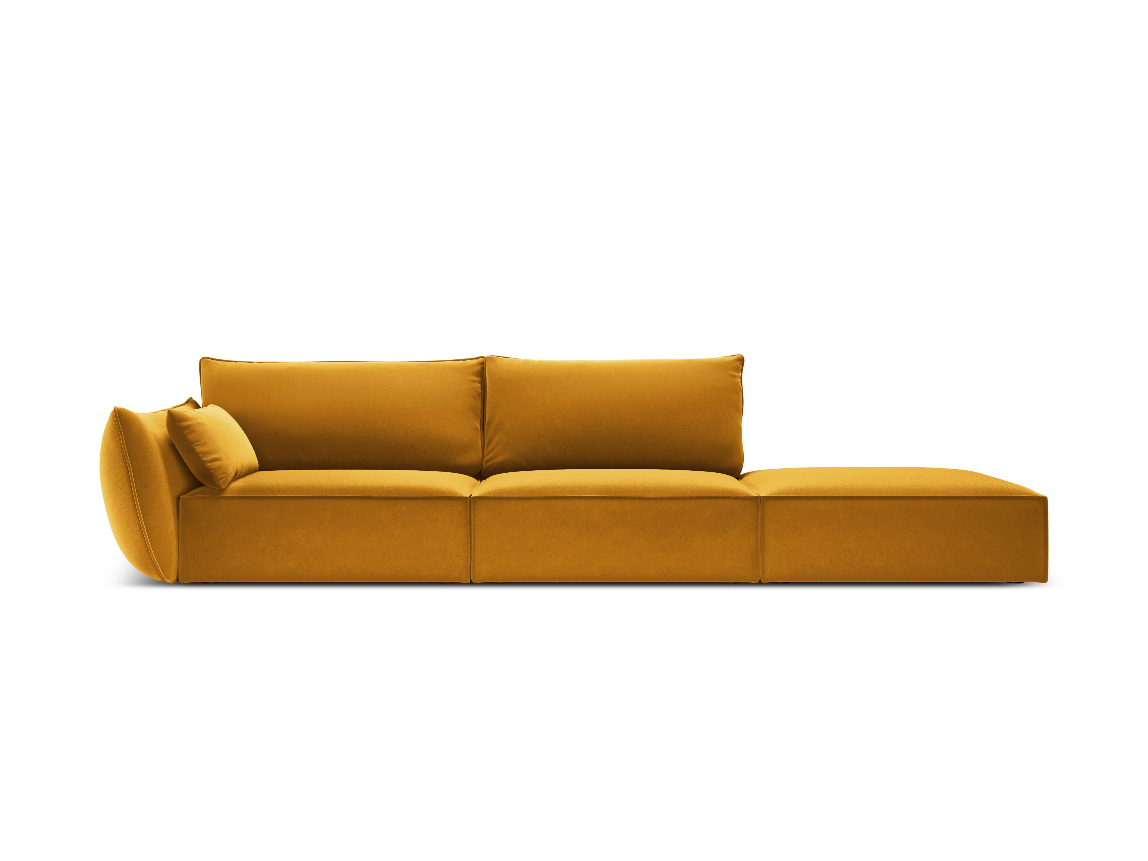 RECHTEN -SANDEL Velvet Sofa Open Senf Vanda