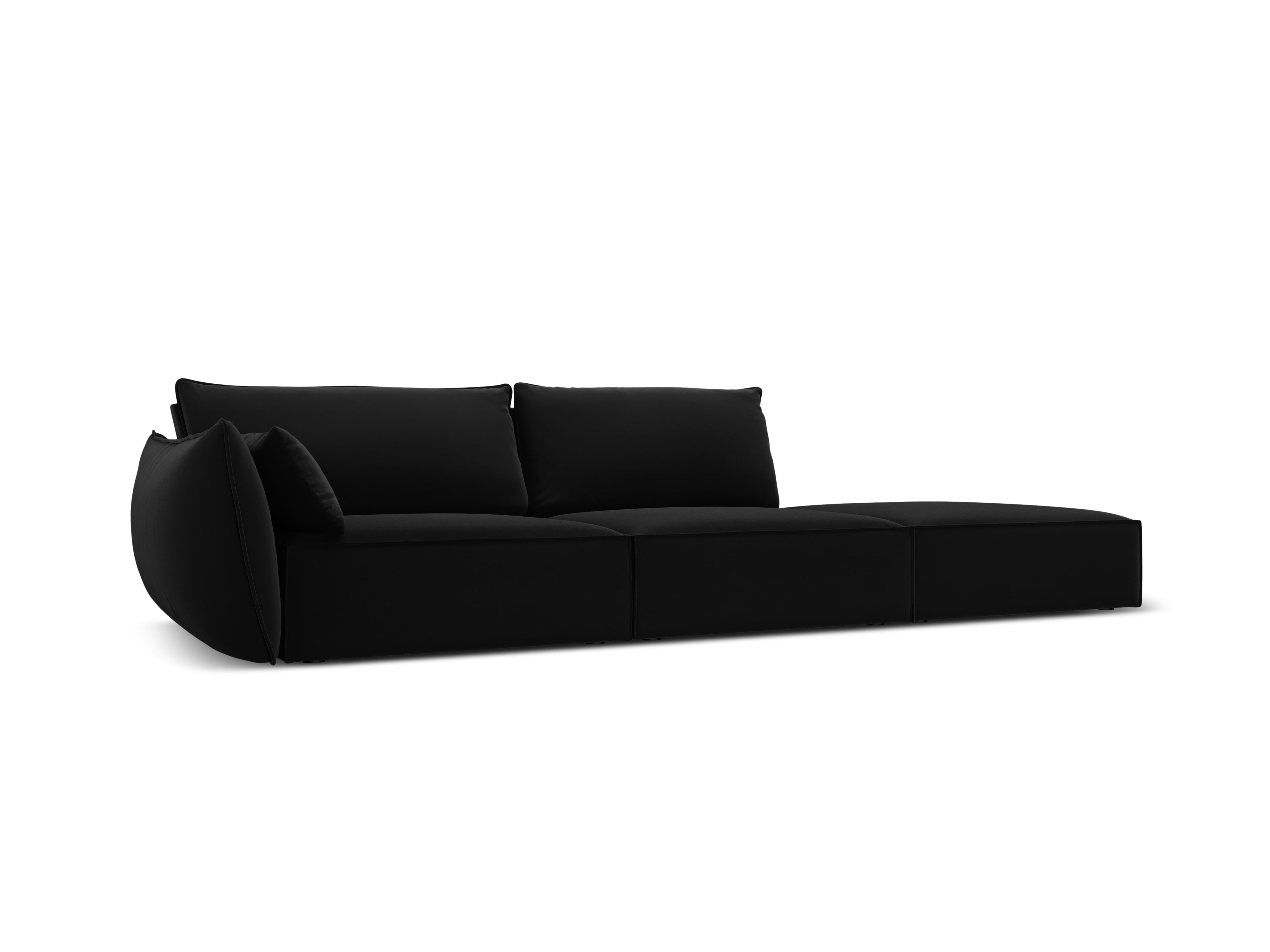 RECHTEN -SAND -STEIL VELVET SOFA Open Vanda Czarny