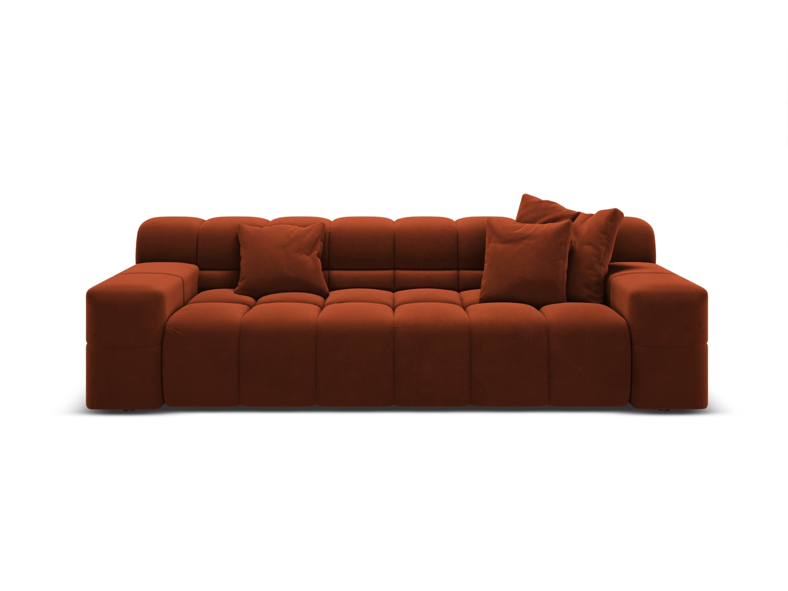 Sofa aus Samt 3-sitzig AGAVE ziegelrot