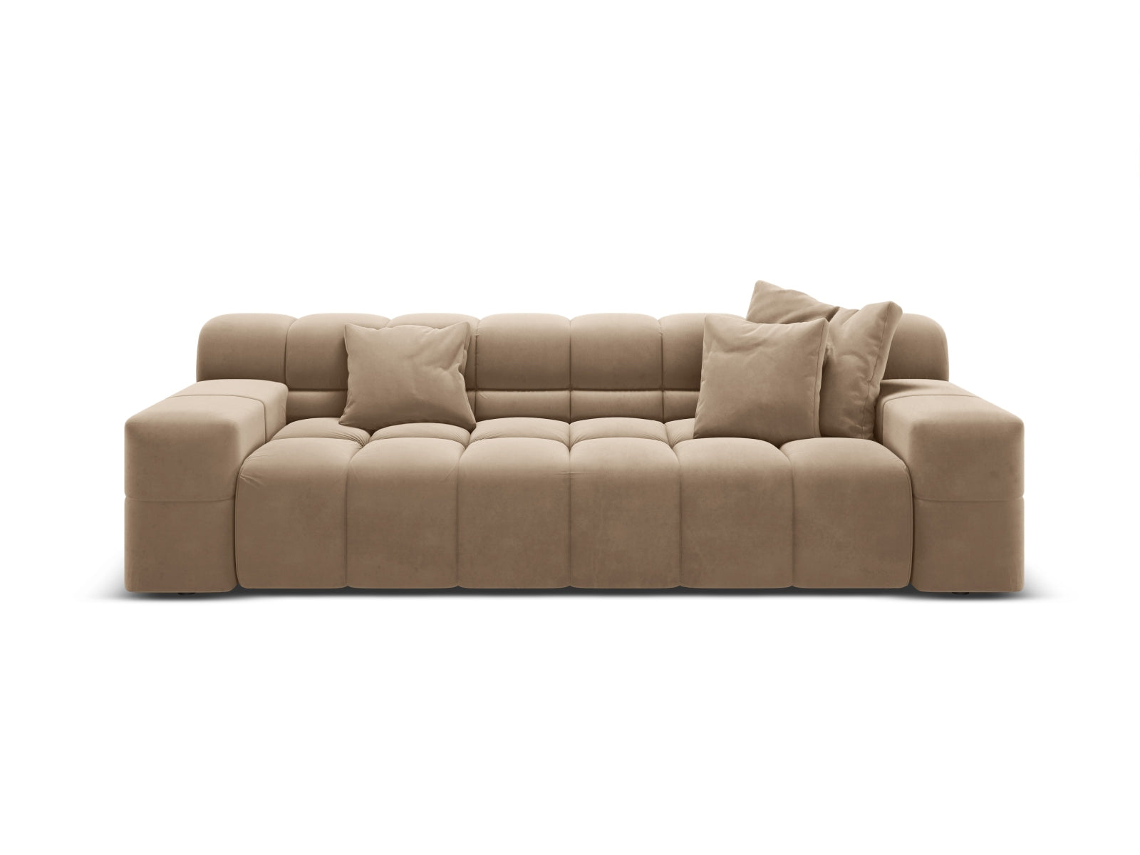 Sofa aus Samt 3-sitzig AGAVE beige