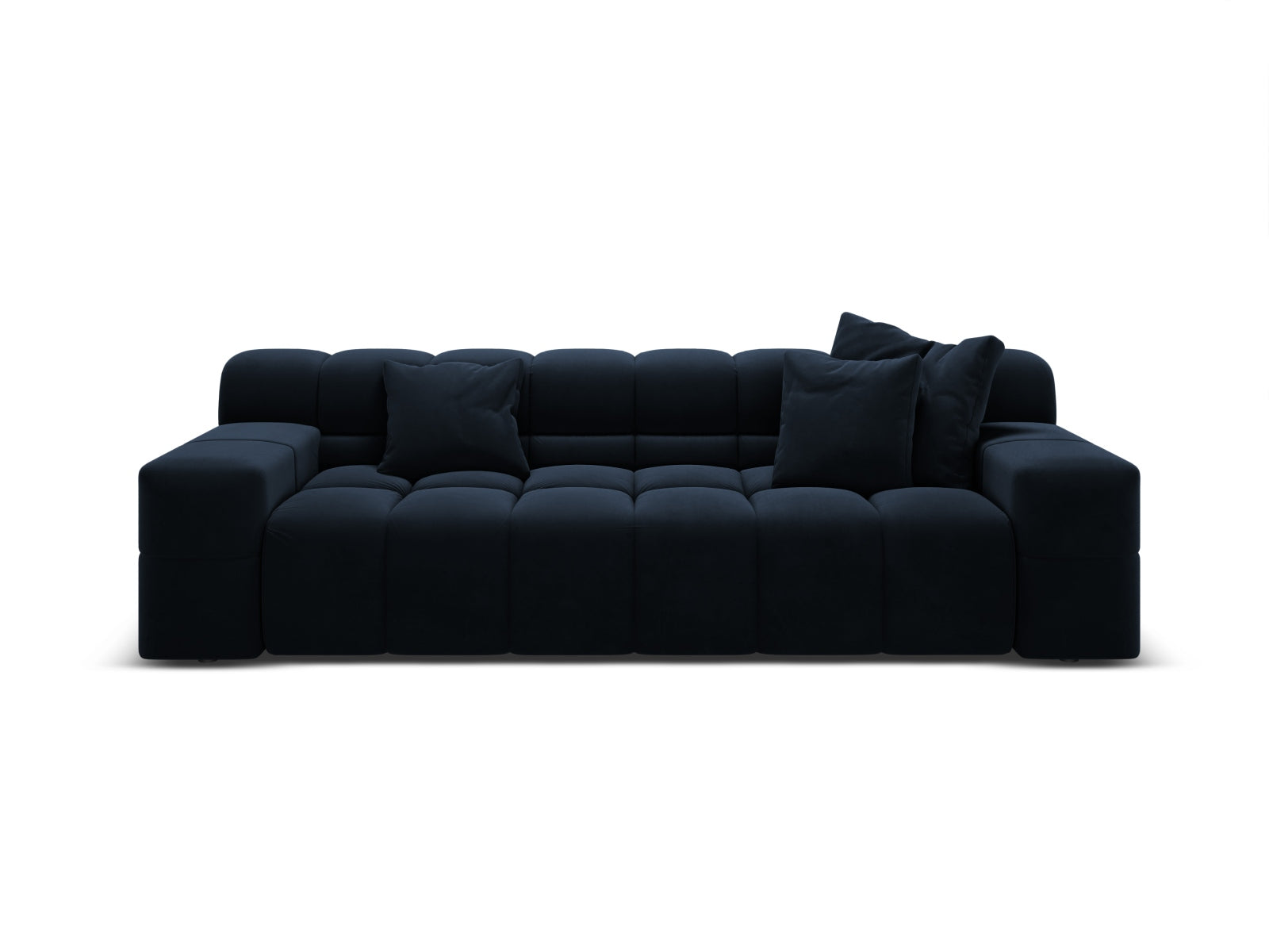 Sofa aus Samt 3-sitzig AGAVE marineblau