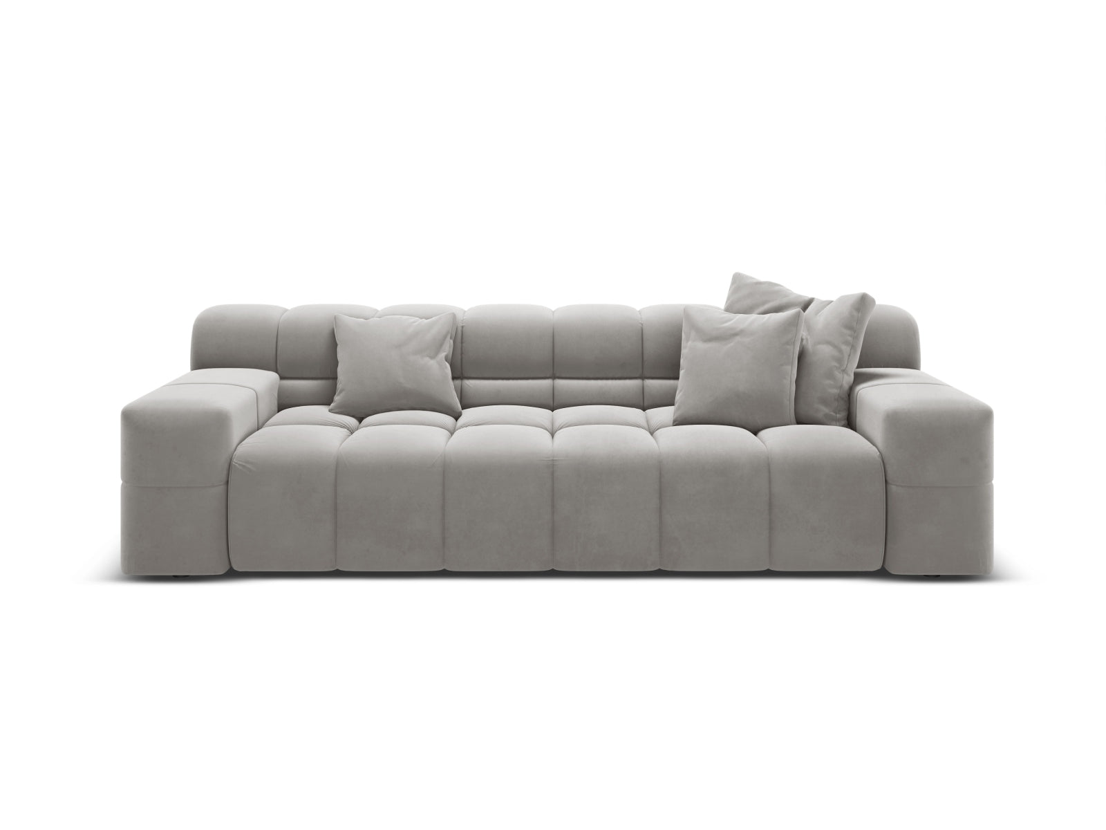 Sofa aus Samt 3-sitzig AGAVE grau