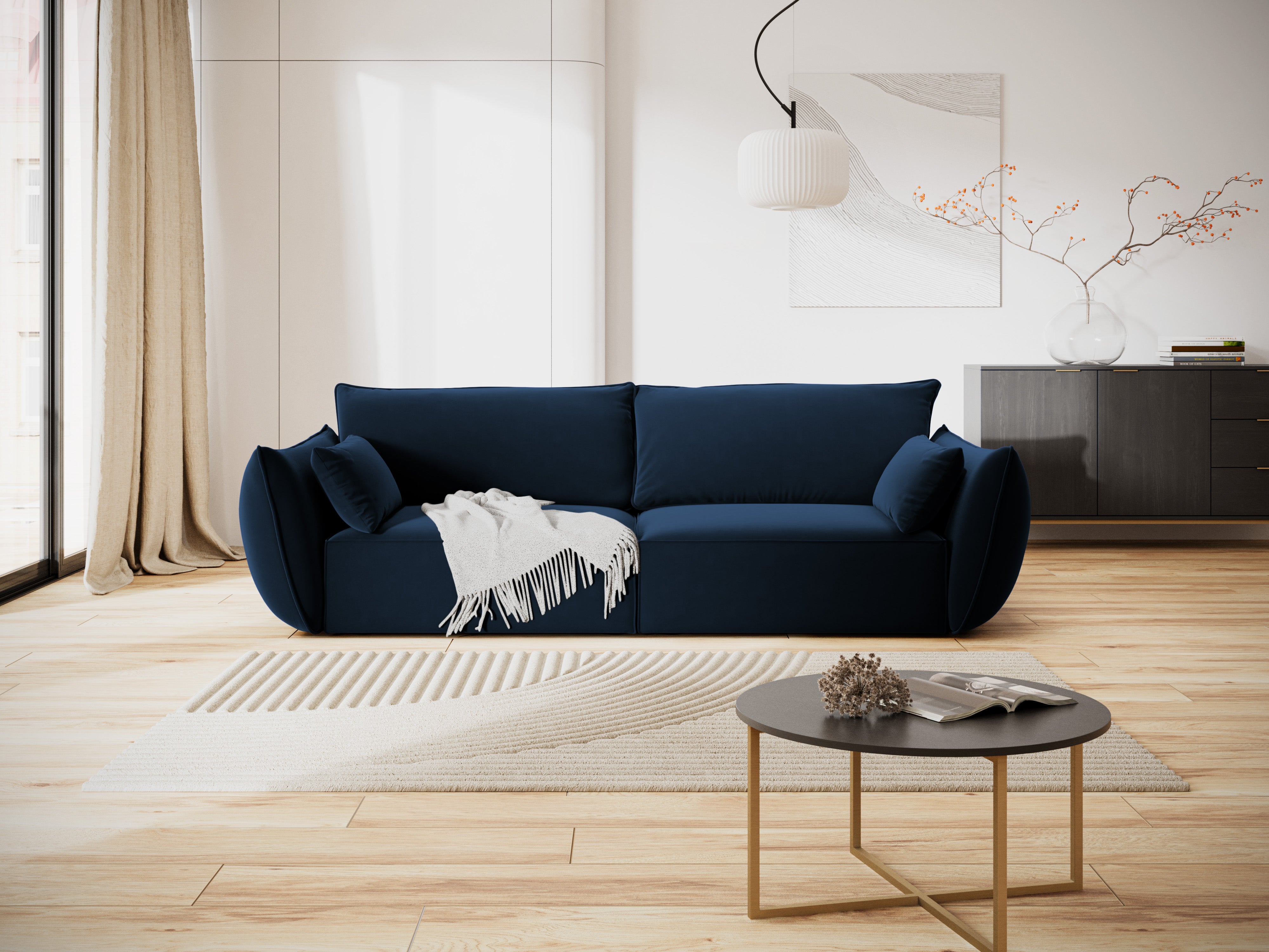 Vanda Navy Blue Velvet Sofa