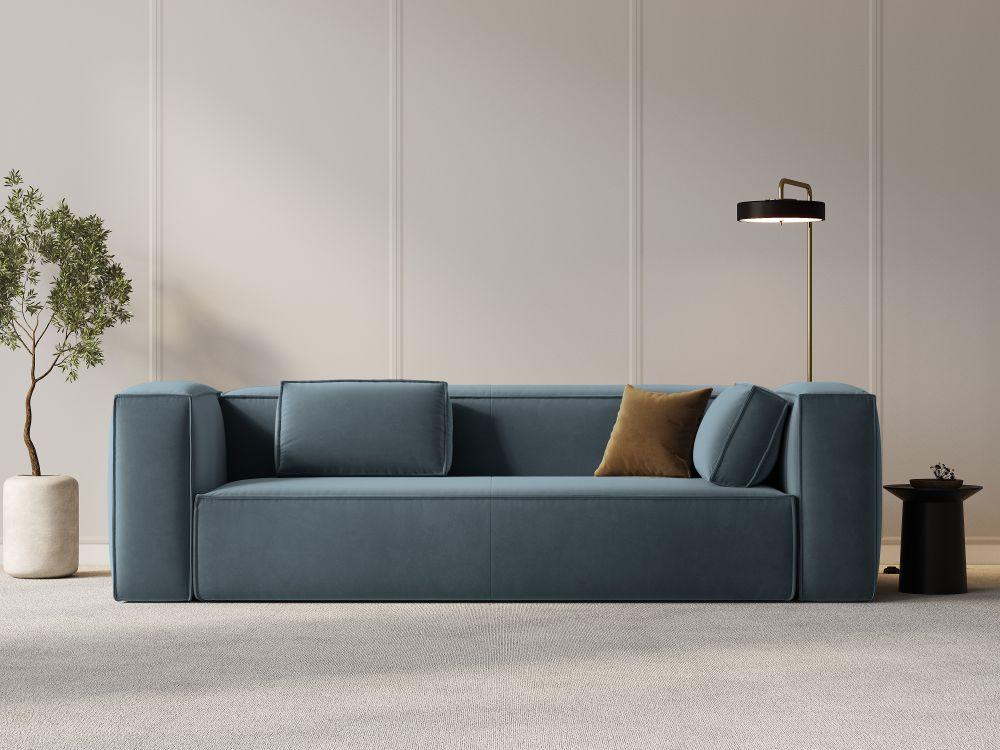 Samt 4-Sitzer-Sofa MACKAY blau