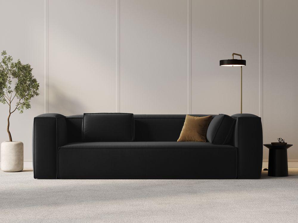 Samt 4-Sitzer-Sofa MACKAY schwarz