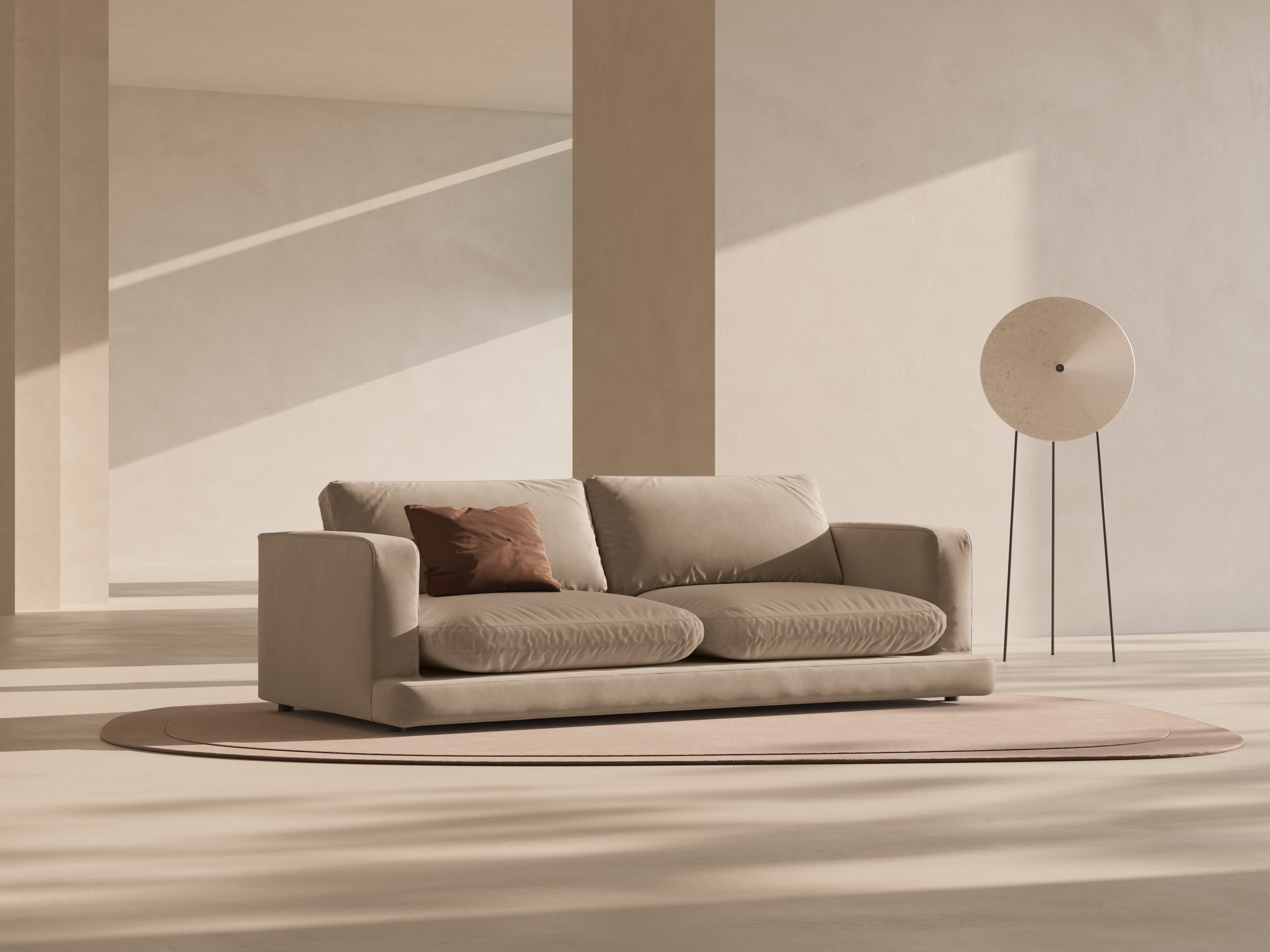Velvet sofa for 4 people DAPHNE beige