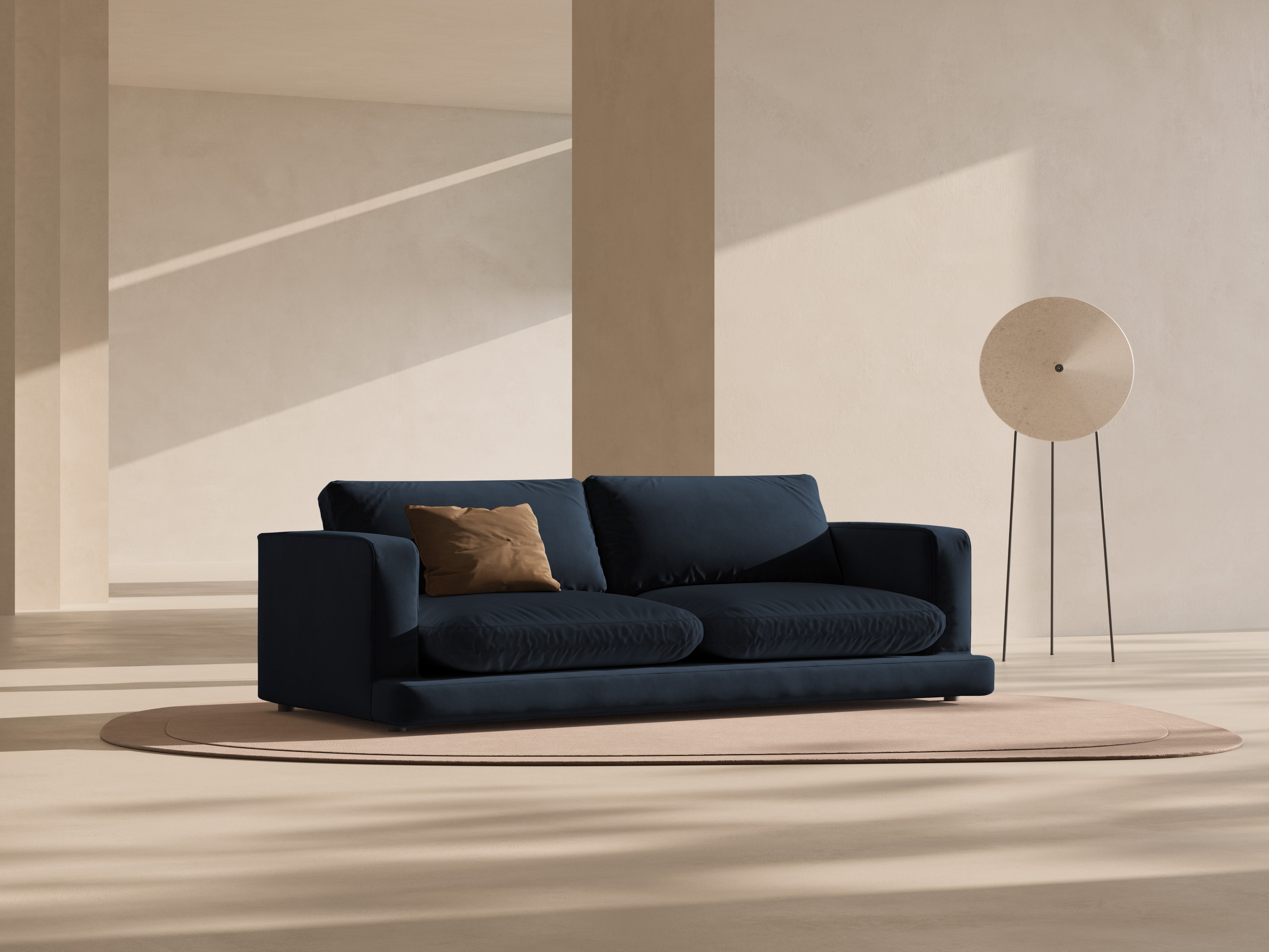 Velvet sofa for 4 people DAPHNE navy blue