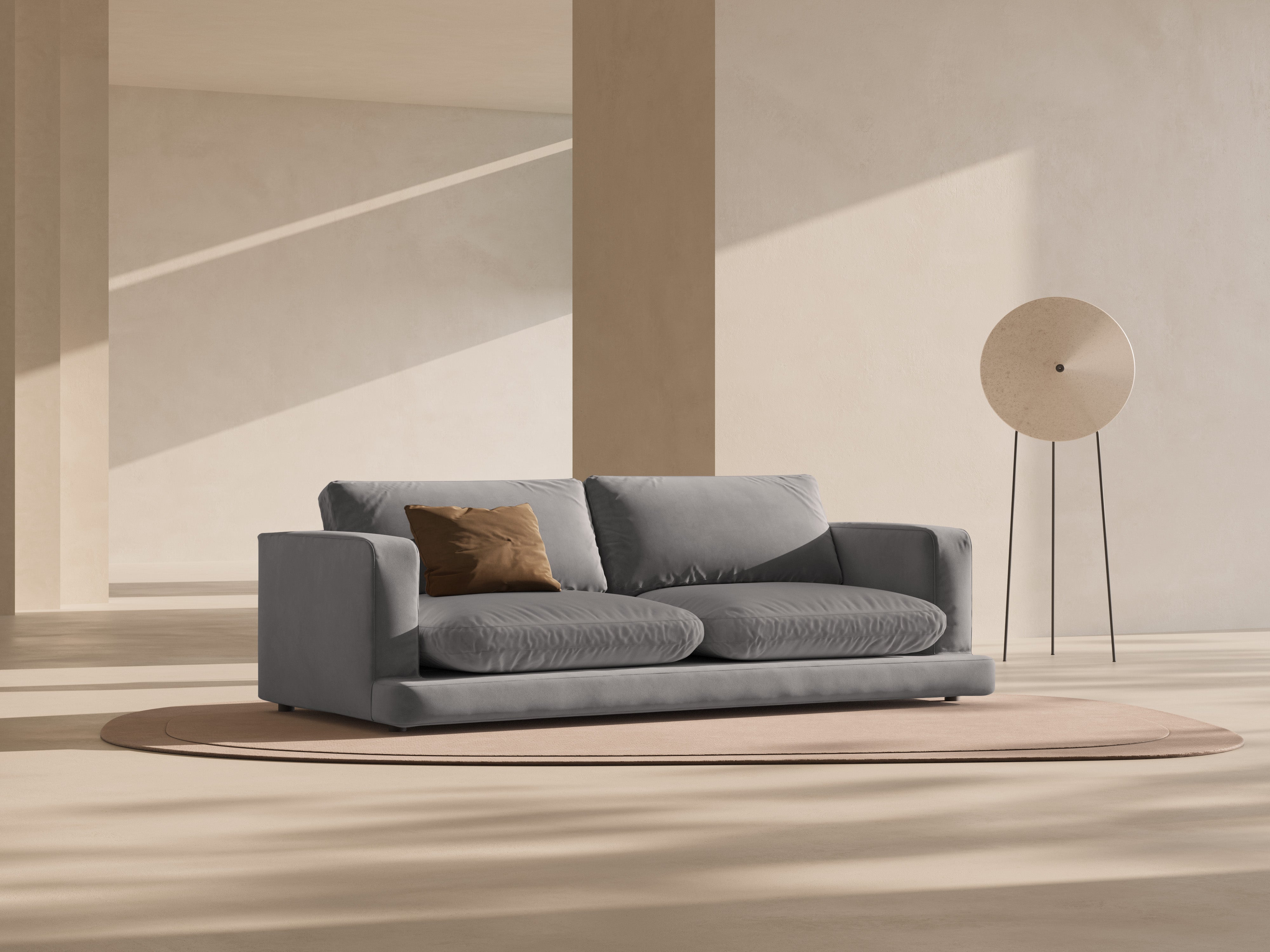 Velvet sofa for 4 people DAPHNE gray