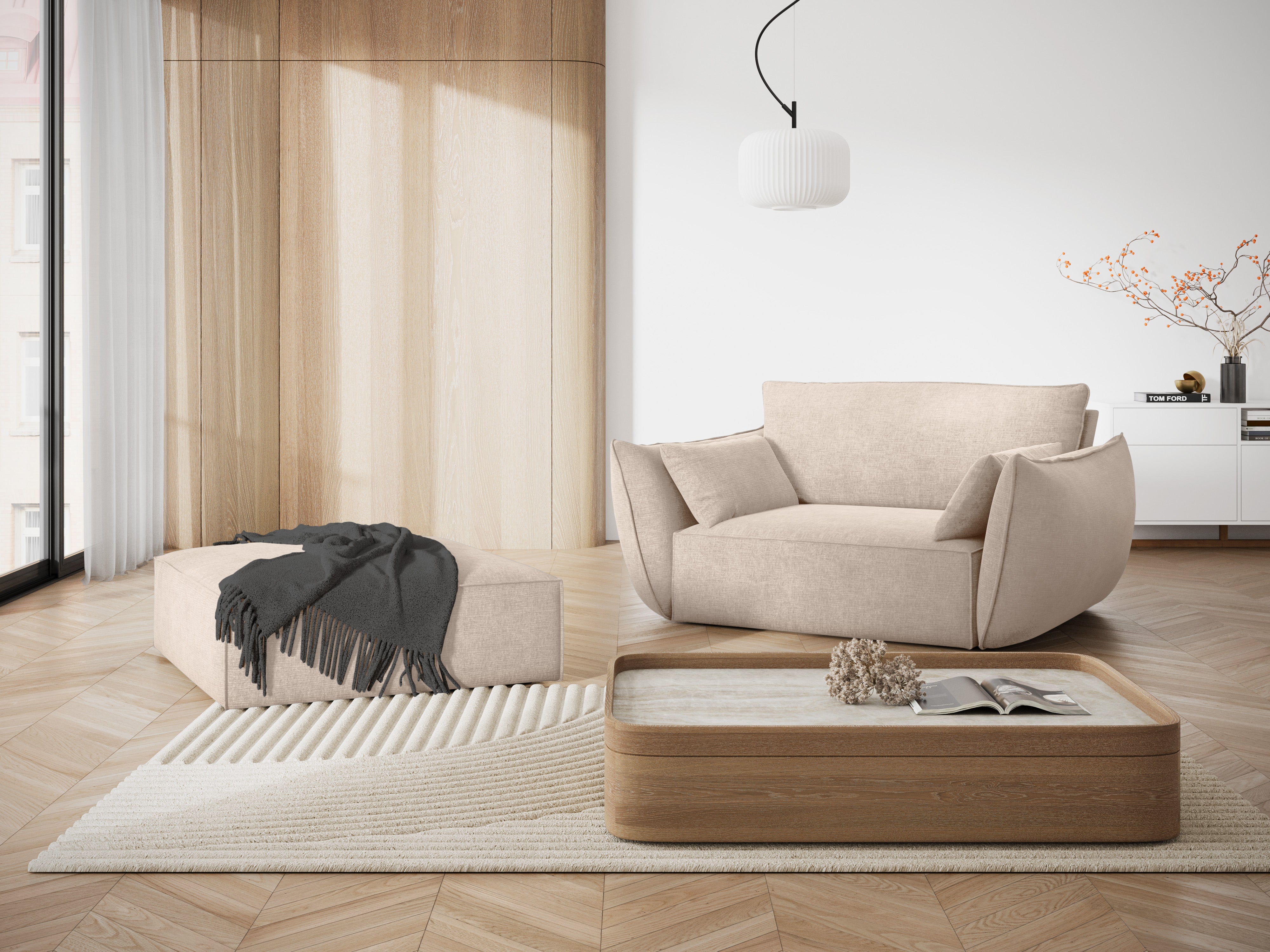 Sessel im Vanda Beige Szenil Stoff