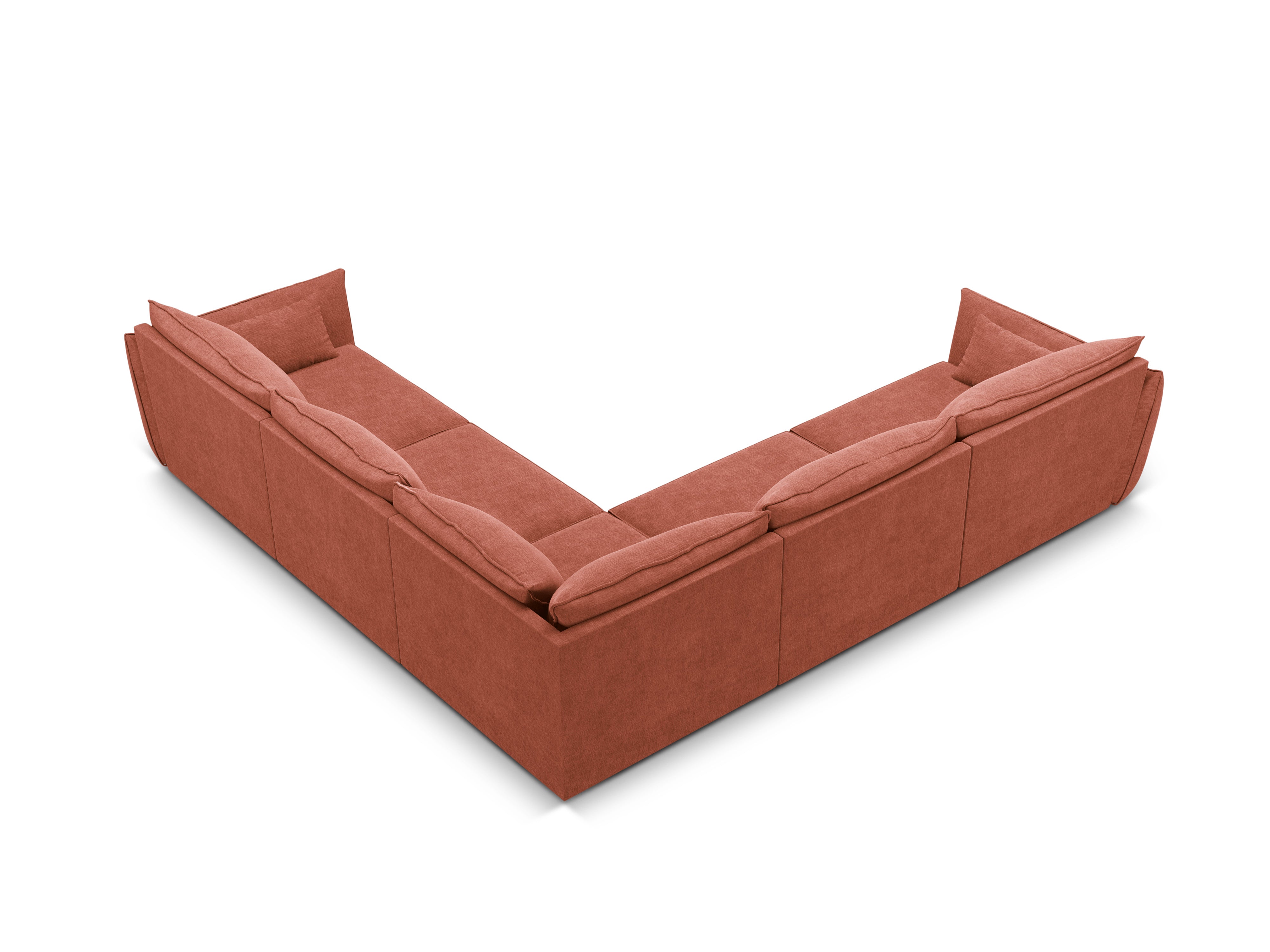 Symmetrische Ecke im Vanda Terracotta Sznille Stoff