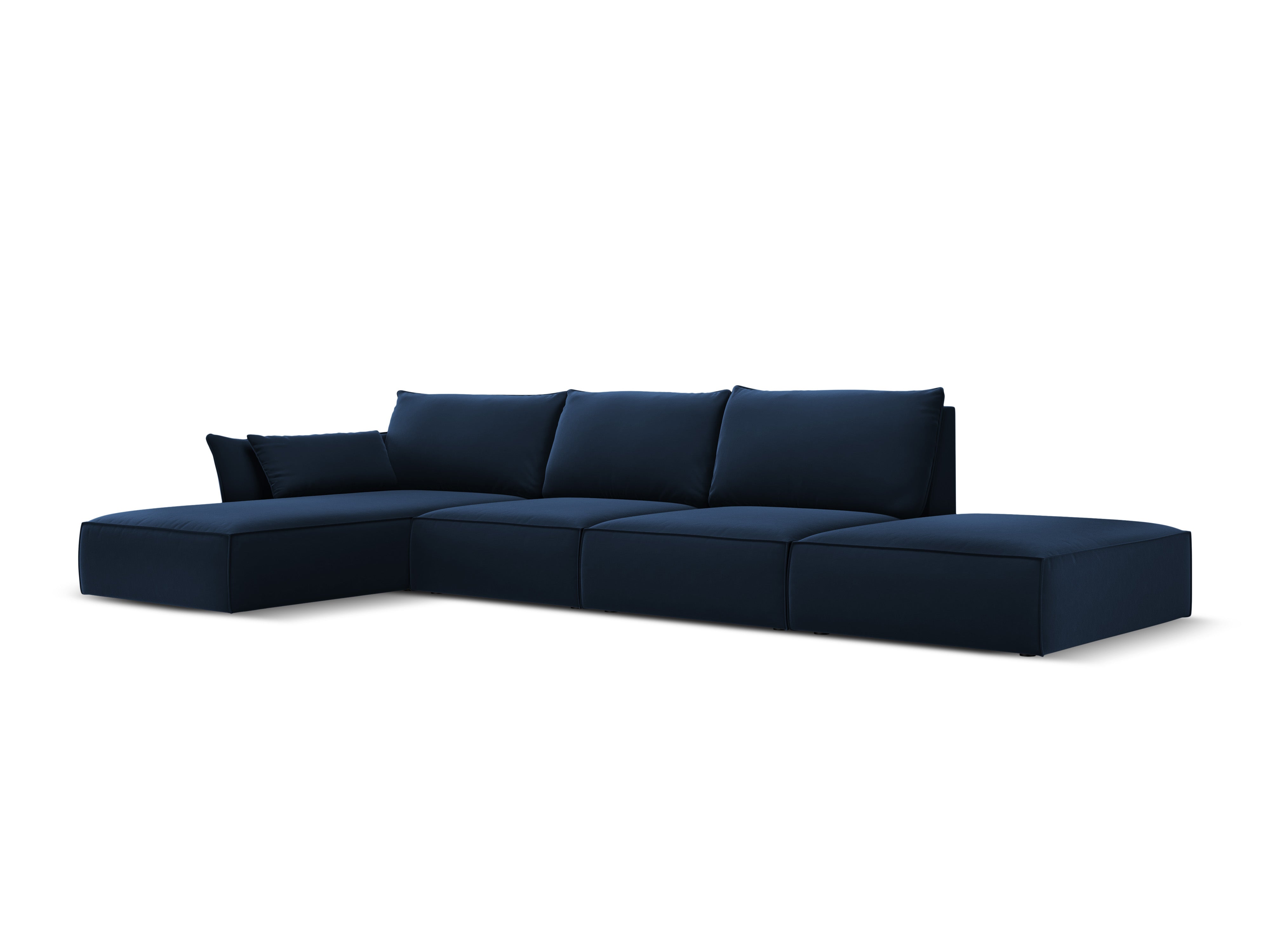 Links -Hand -Velvet -Ecke Offen Vanda Marine Blau