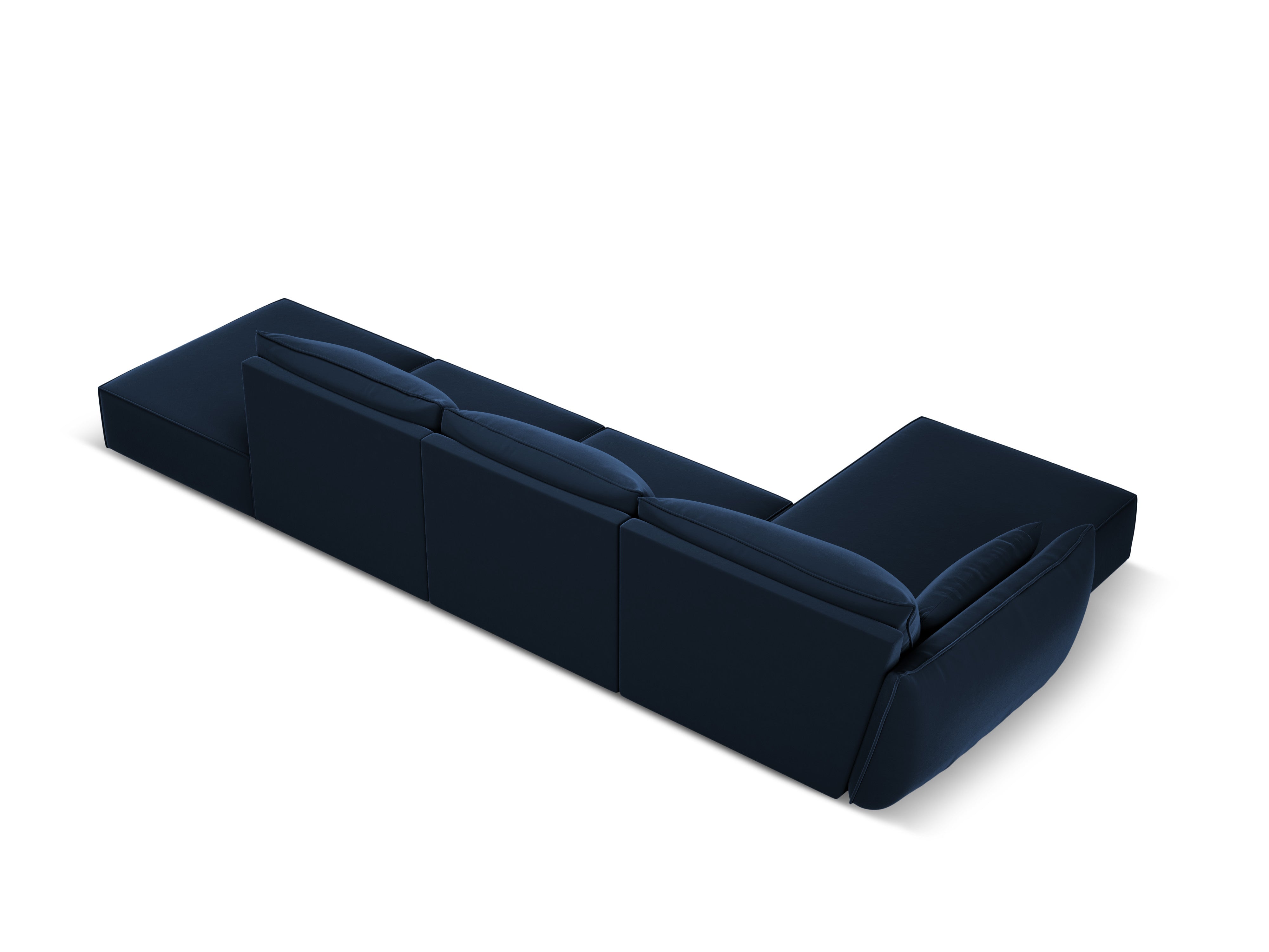 Links -Hand -Velvet -Ecke Offen Vanda Marine Blau