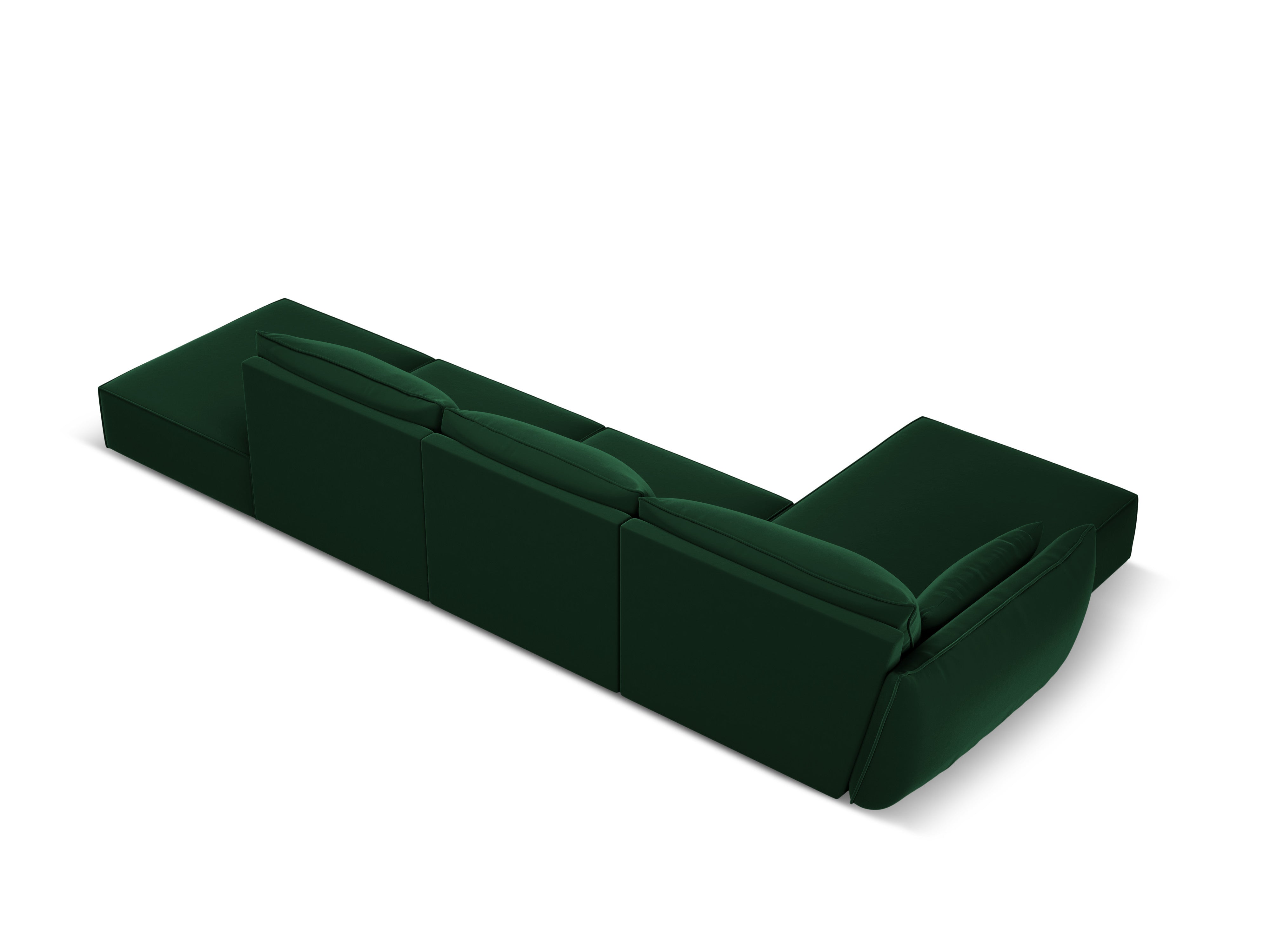 Links -Hand -Samt -Ecke Open Vanda Bottle Green