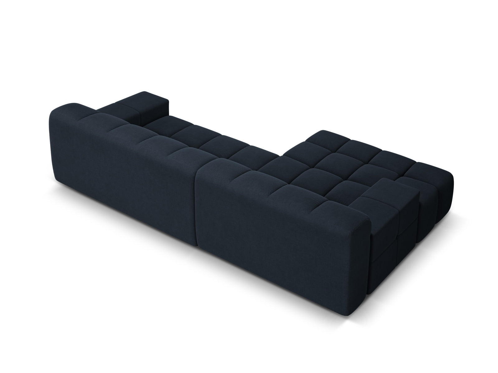 3-sitziger linker Ecksofa AGAVE in marineblauem Chenille