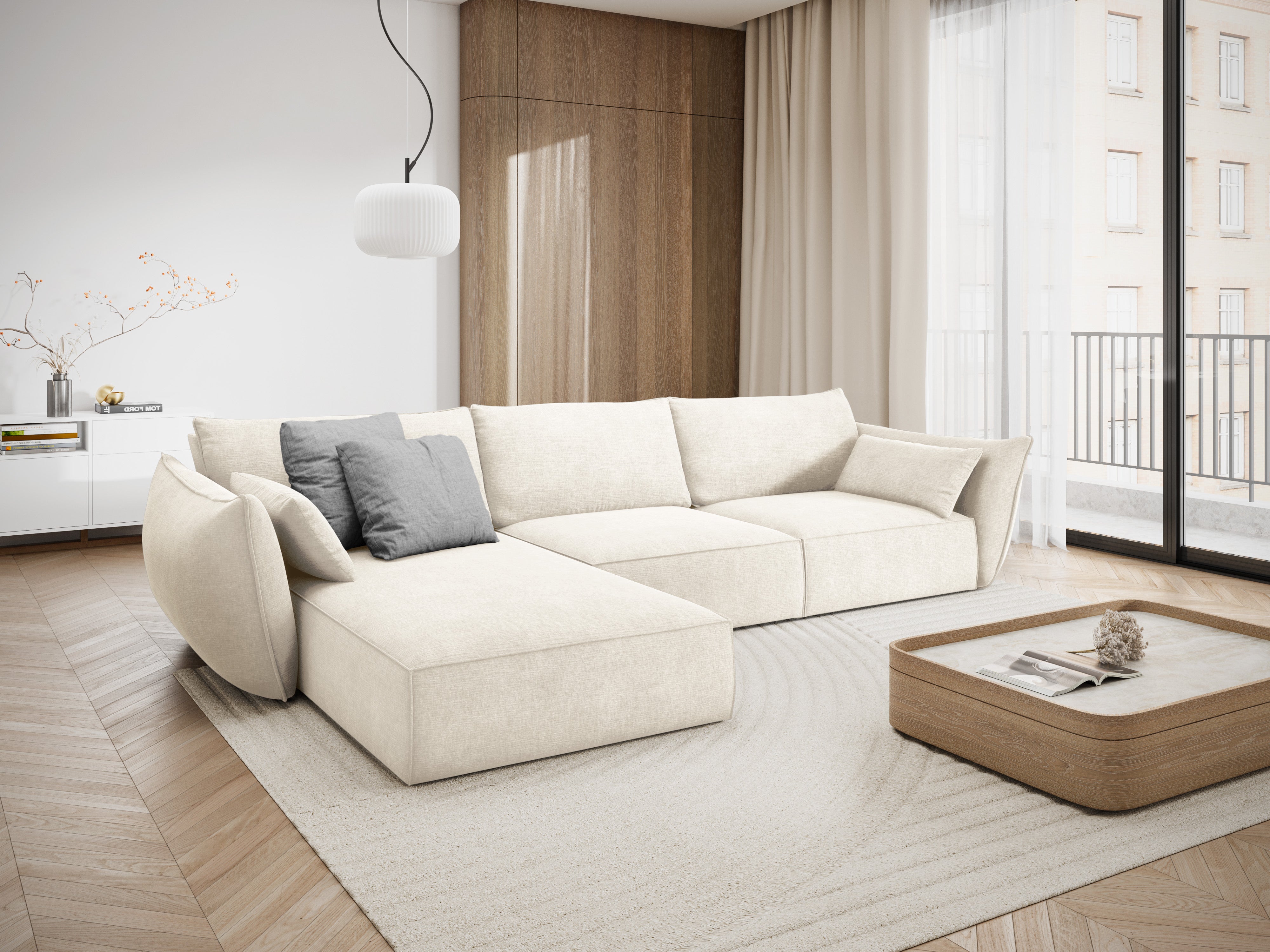 Eine Ecke im Szenil Stoff links 4-Personen-leichte Beige Vanda