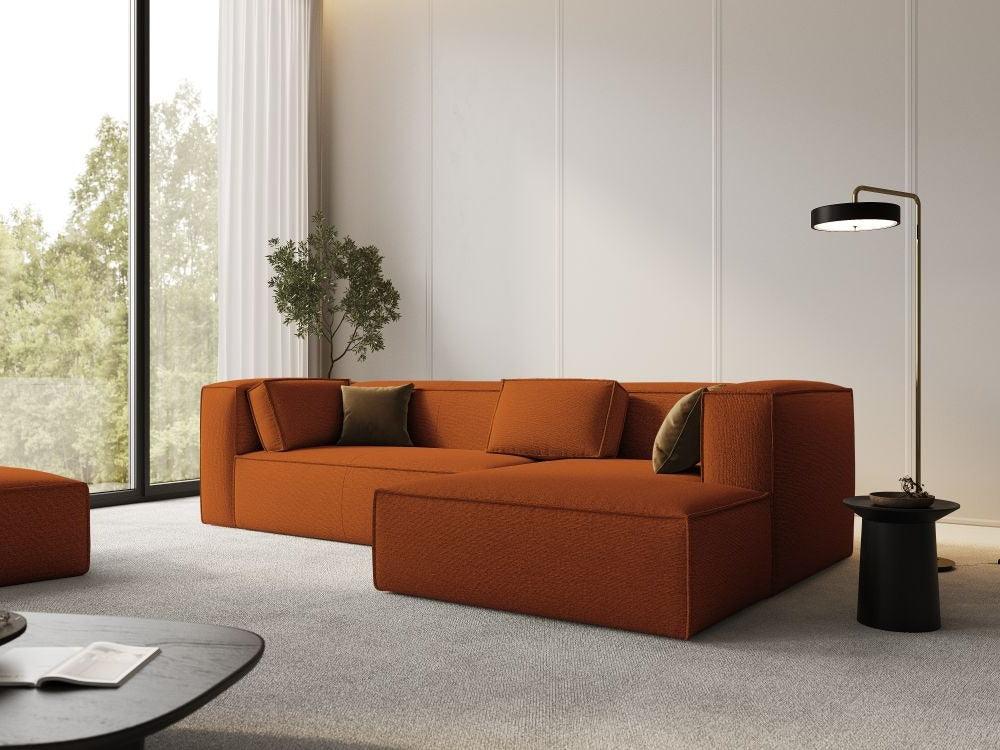 Ecksofa 4-Sitzer links MACKAY Terrakotta Boucle