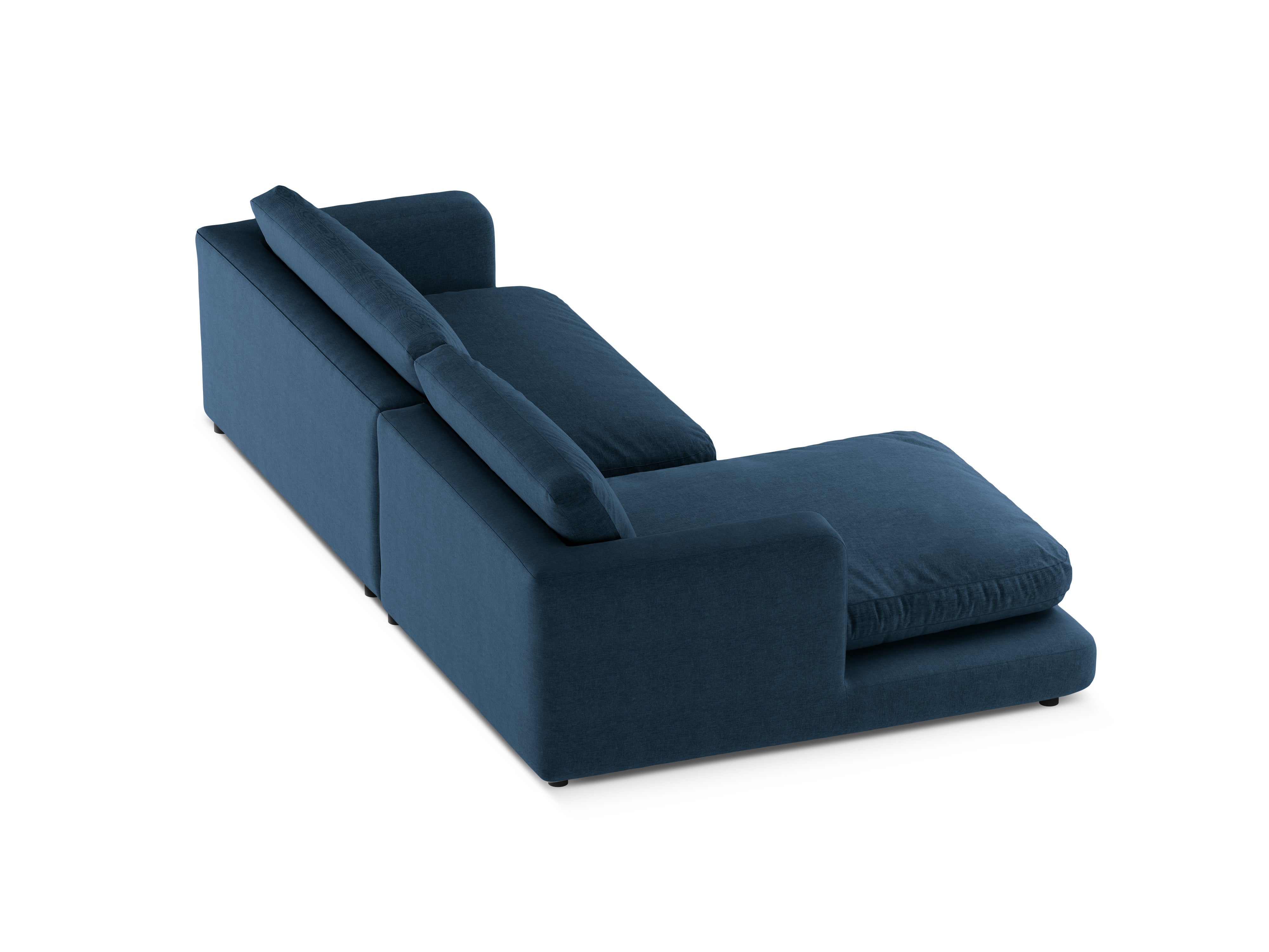Linksseitige Eckcouch DAPHNE dunkelblauer Chenille
