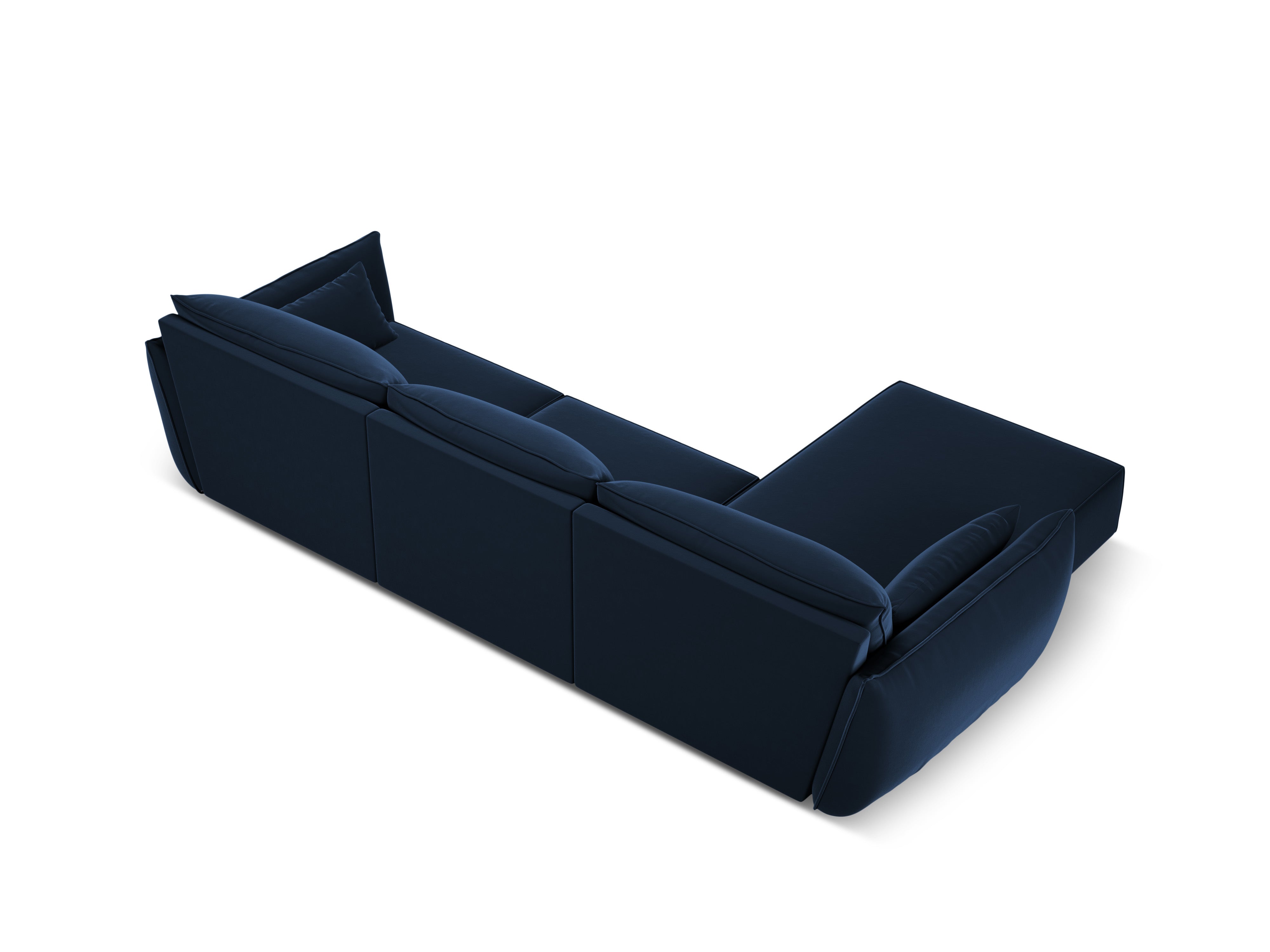 Linkshänder Vanda Navy 4-Sitzer Velvet Ecke