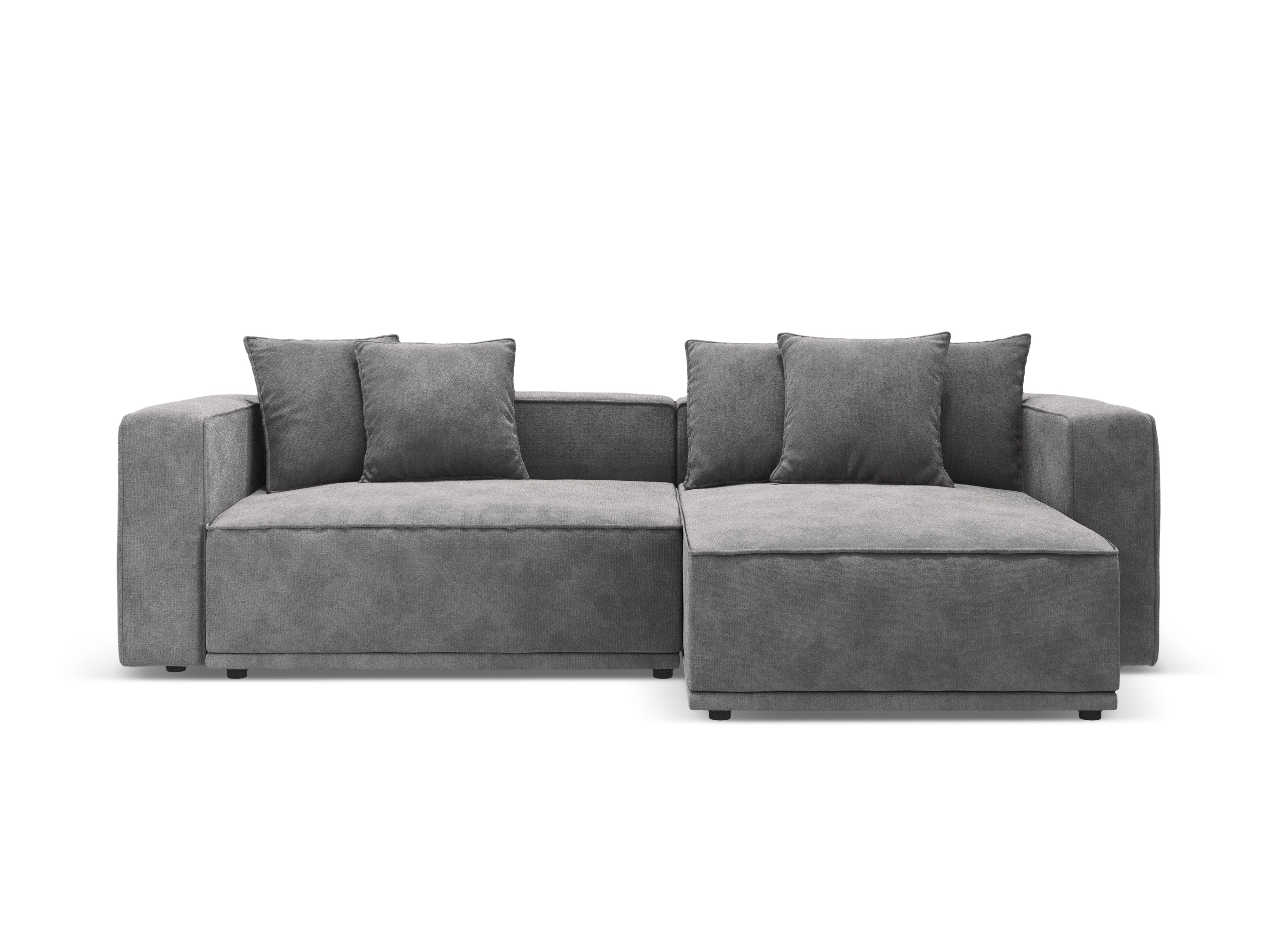 Right-facing velvet corner sofa bed RIBES petrol blue