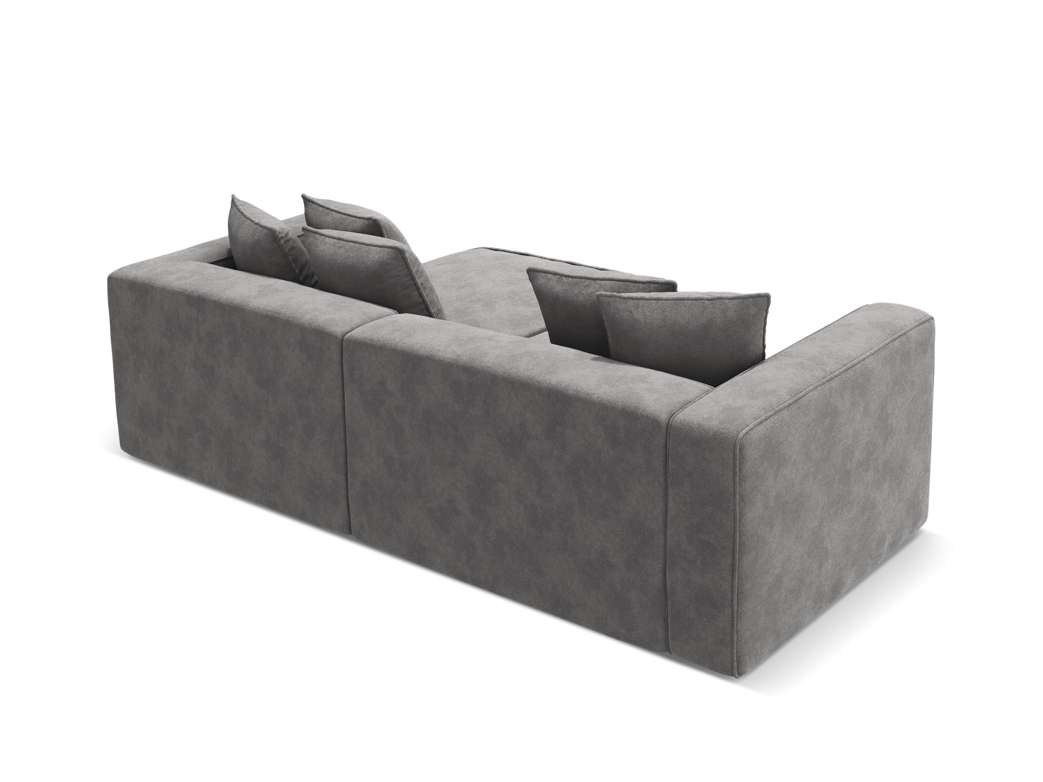 Right-facing velvet corner sofa bed RIBES petrol blue
