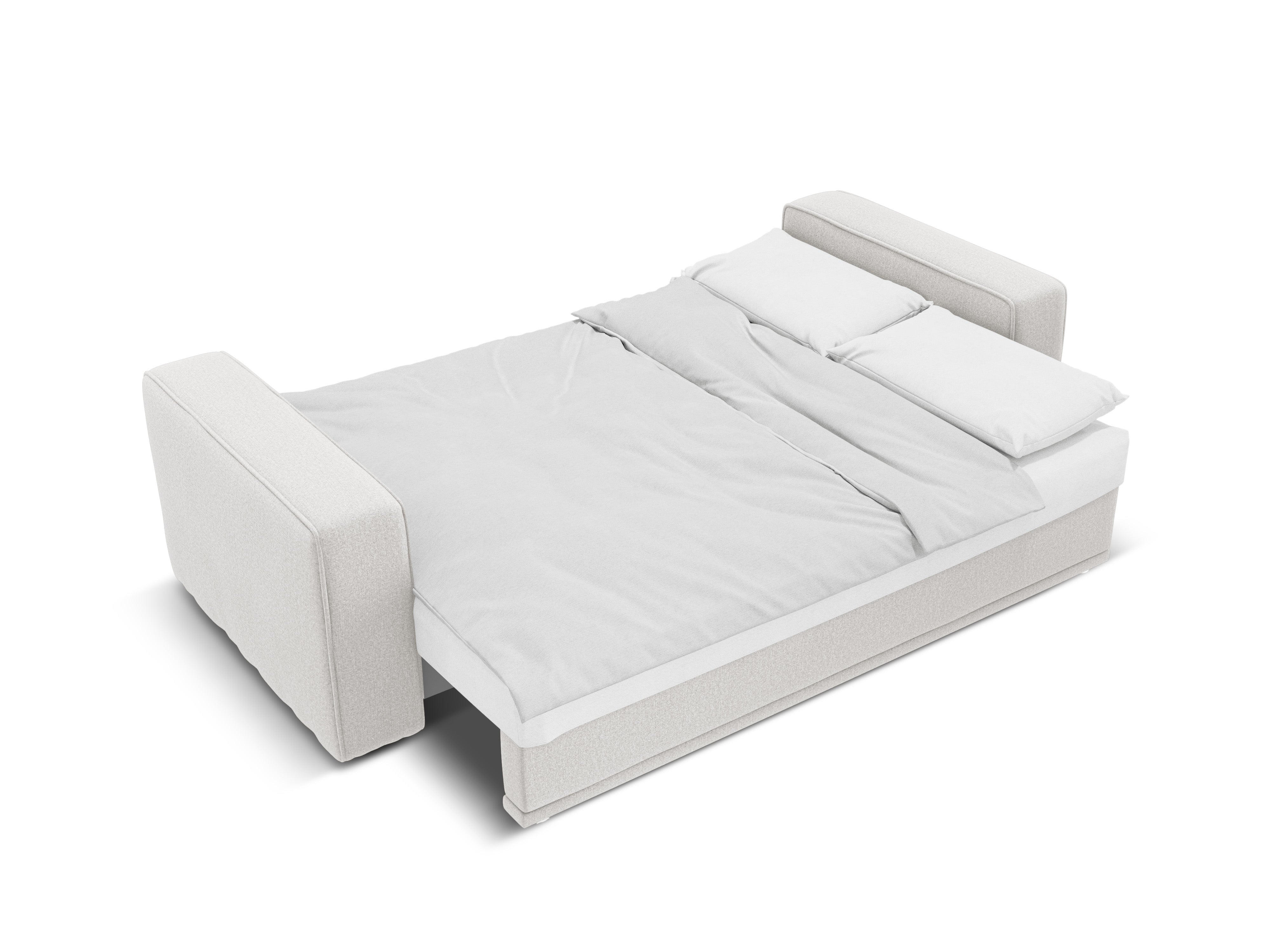 Right-sided corner sofa bed RIBES silver chenille