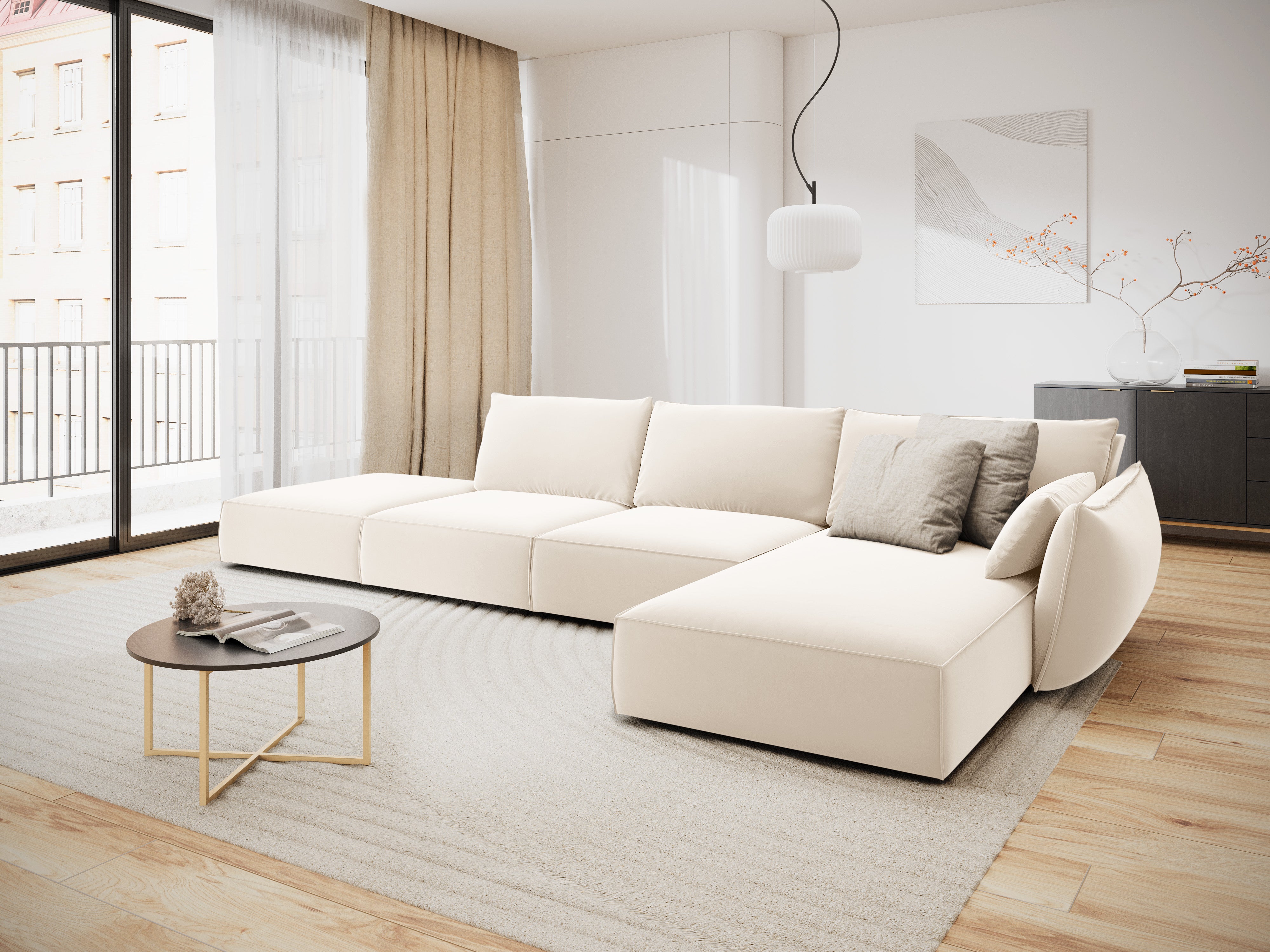 RECHTEN -SANDEL VELVET VANDA BEIGE VANAA