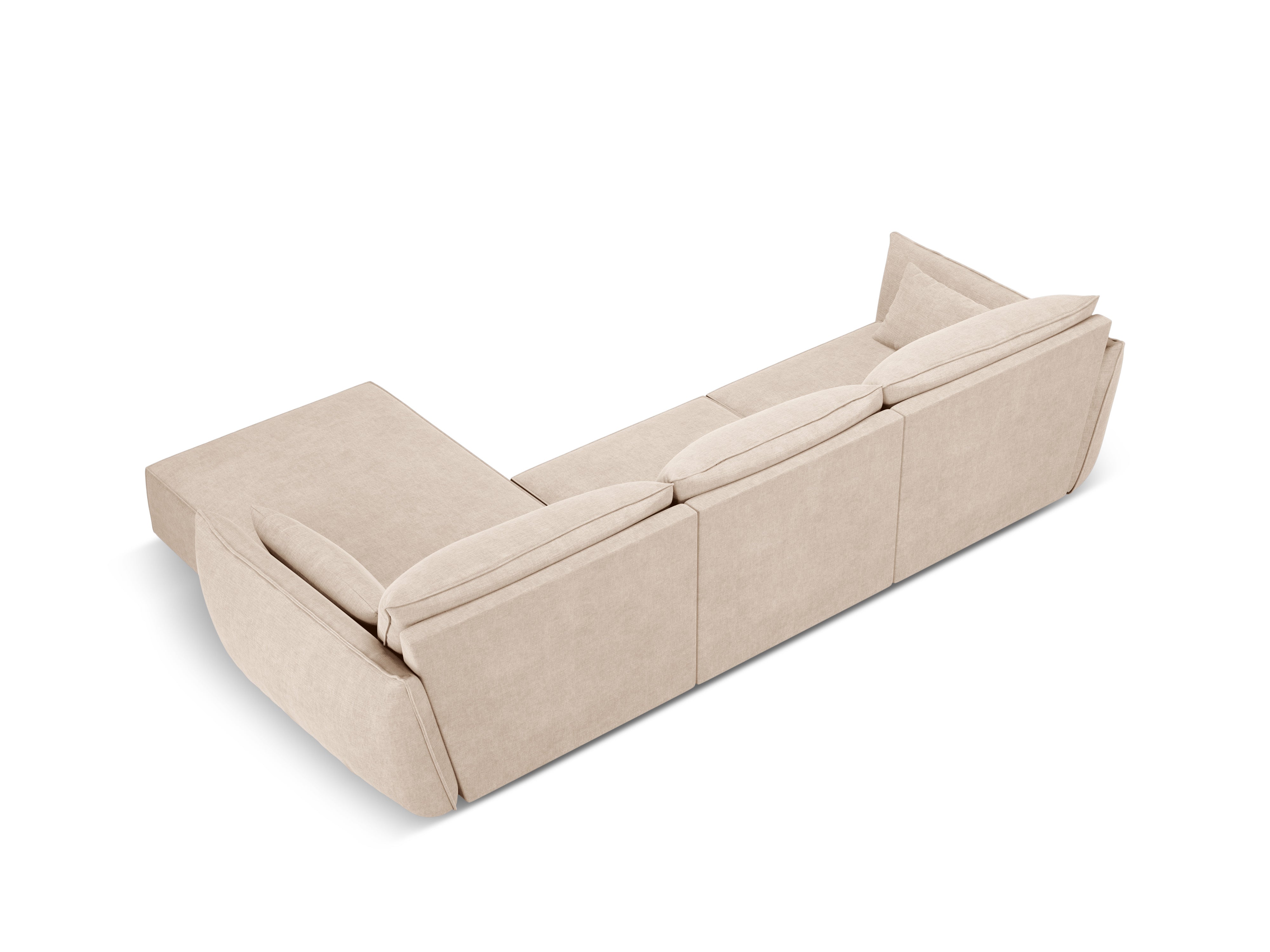 Ecke im Sznil-Stoff rechtshändige 4-Sitzer Vanda Beige