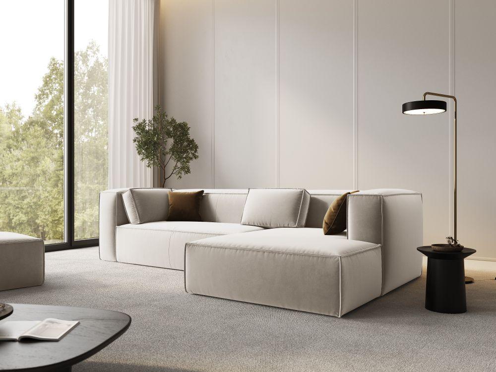 Ecksofa Samt 4-Sitzer links MACKAY hellbeige