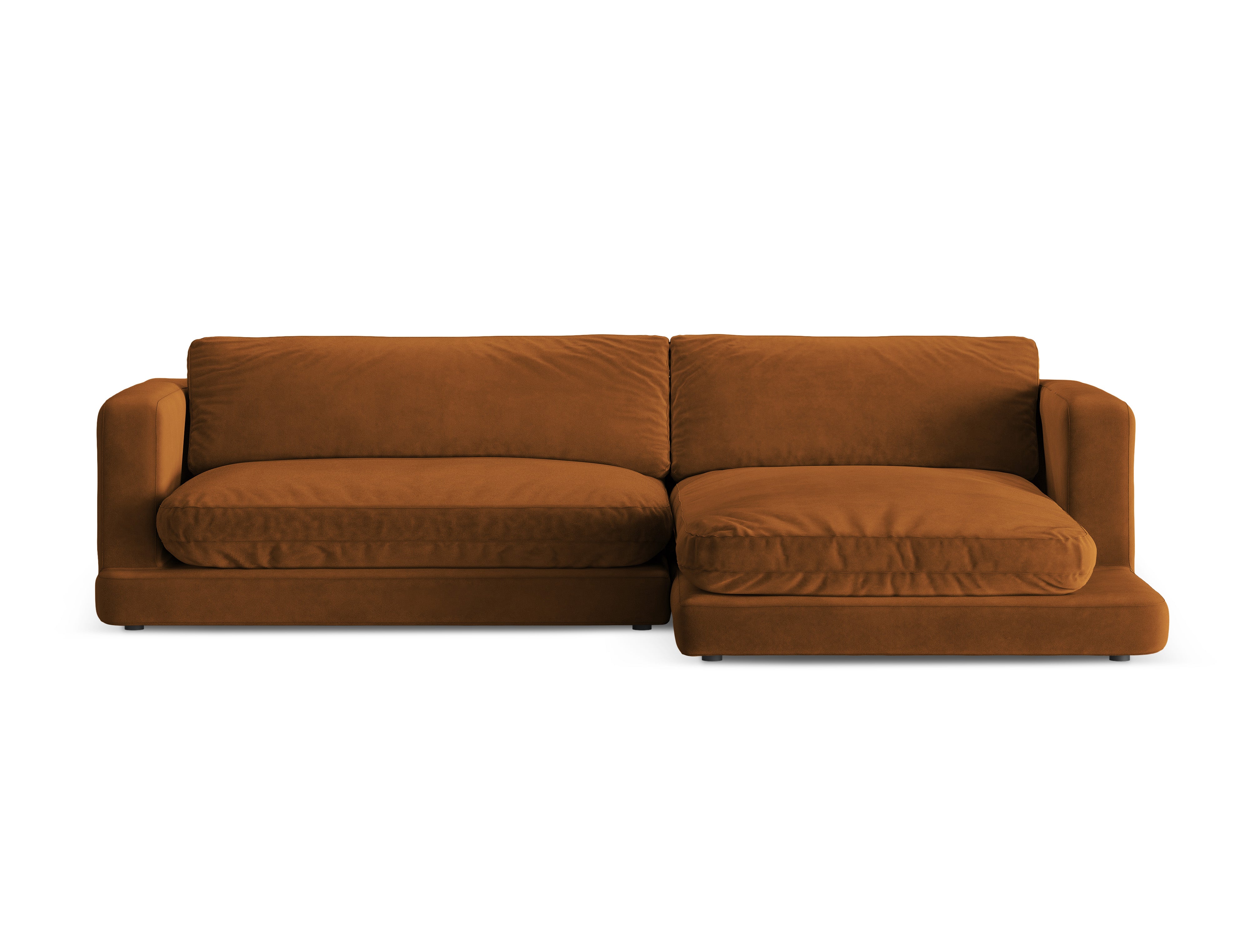 Samt-Ecksofa rechts DAPHNE kupfer